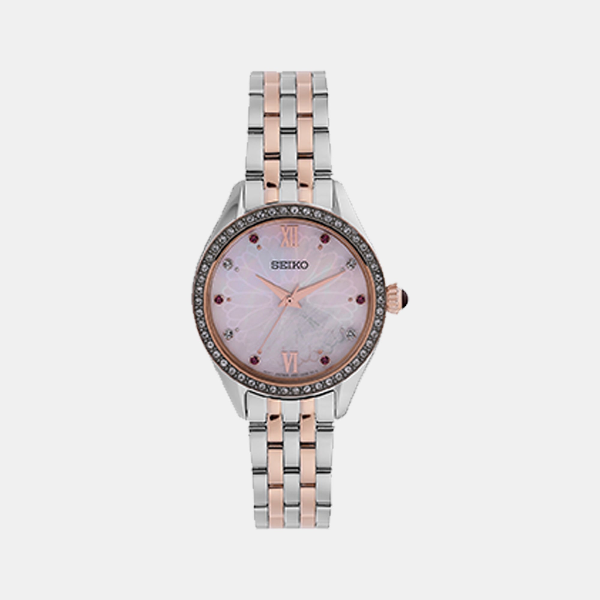 Seiko Dress Women Quartz White Dial Analog Stainless Steel Watch SUR542P1