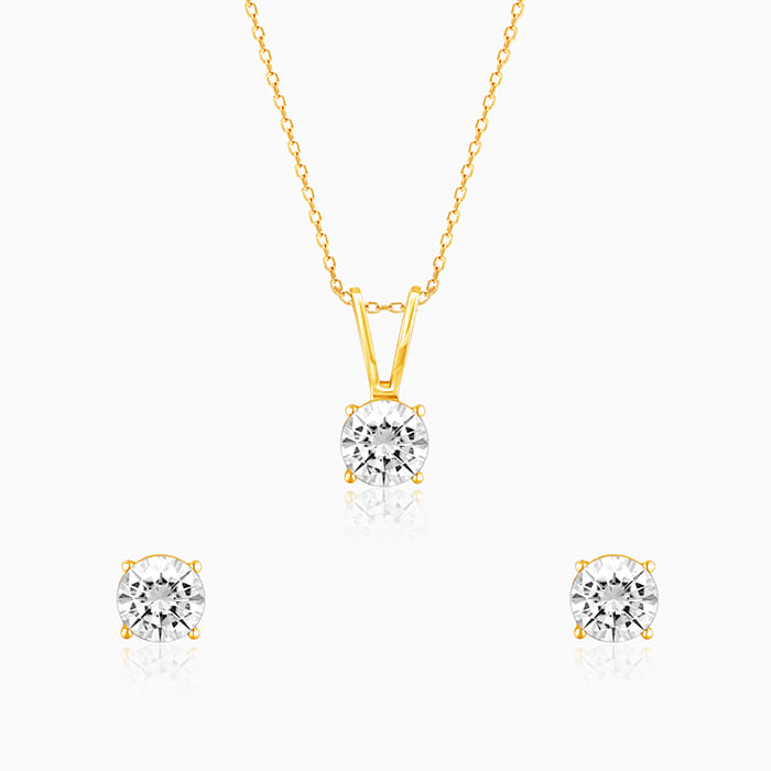 GIVA Jewellery Golden Zircon Set
