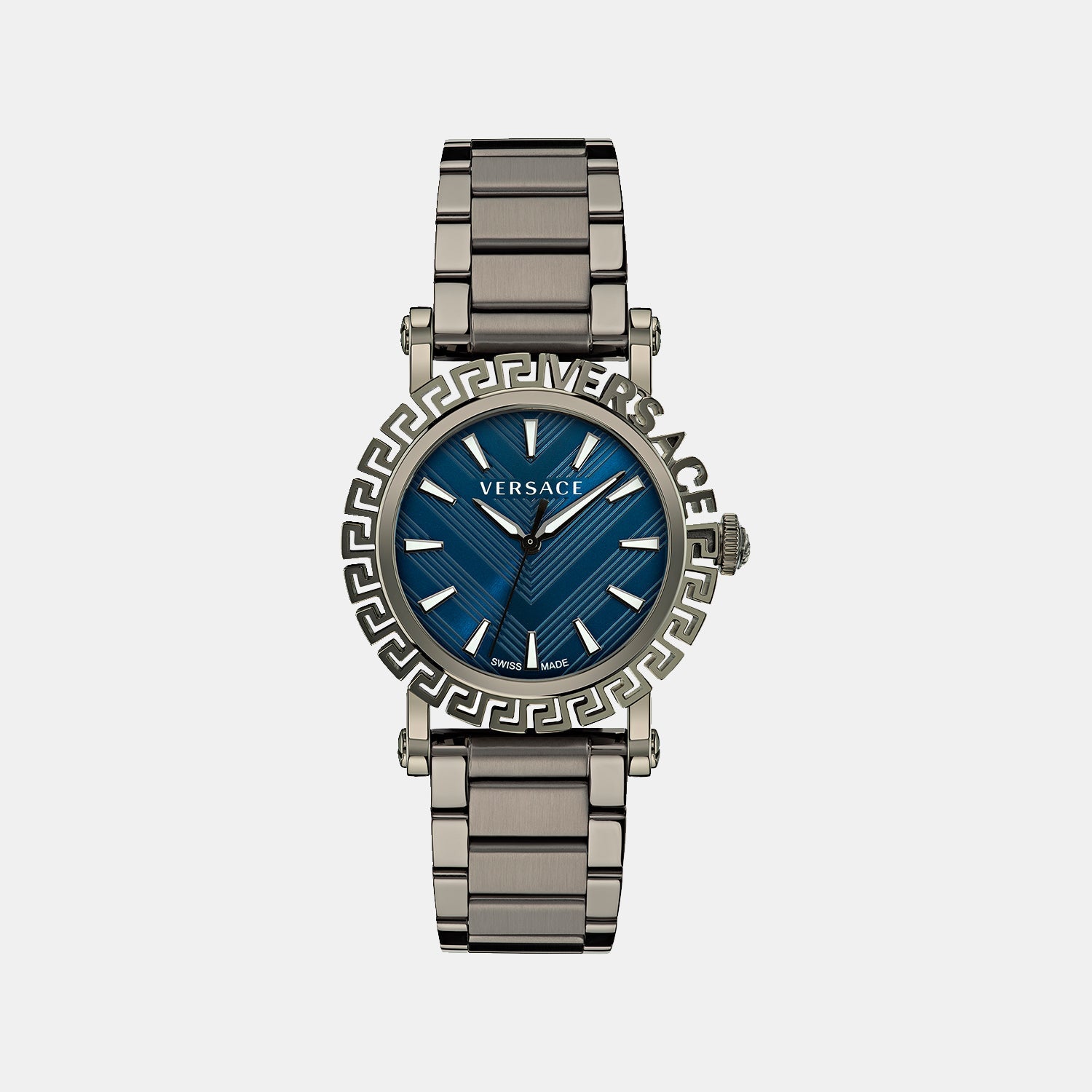 Versace Greca Men Quartz Blue Dial Analog Stainless Steel Watch VE6D00423