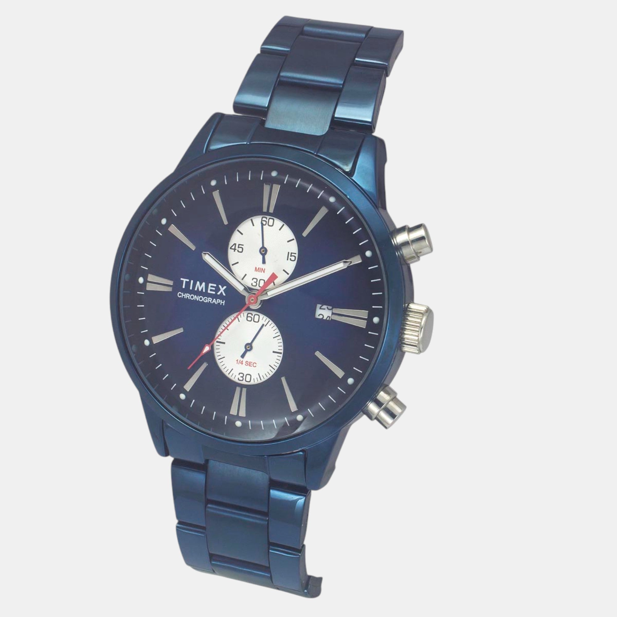 Timex Fashion Men Quartz Blue Dial Chronograph Stainless Steel Watch TWEG19934 - view 2