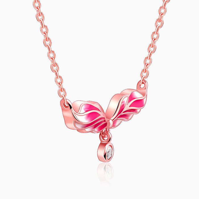GIVA Jewellery Rose Gold Fluffed Wing Necklace - view 4