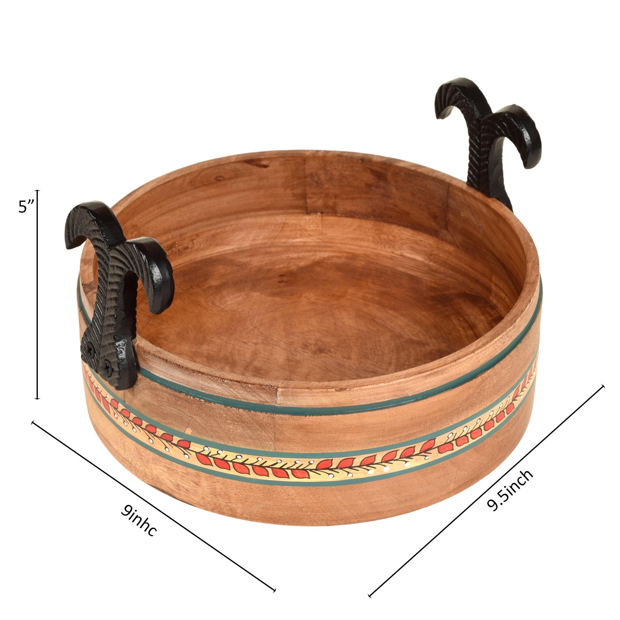 ART CREATIONS BY SUMAN SONTHALIA Beige - Rosho Fruit Basket Handcrafted in Mango Wood - view 4