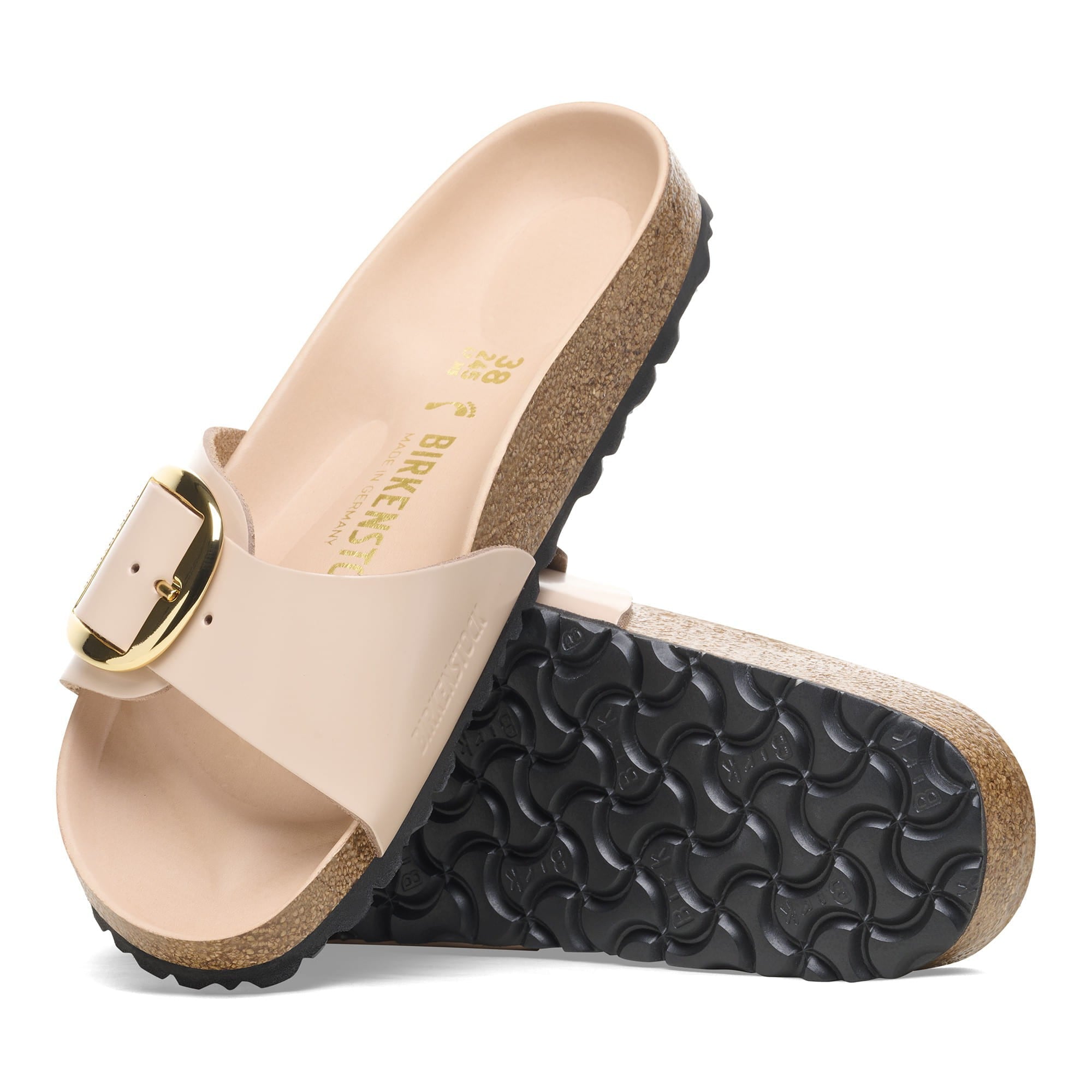 Birkenstock Madrid Big Buckle Natural Leather Patent