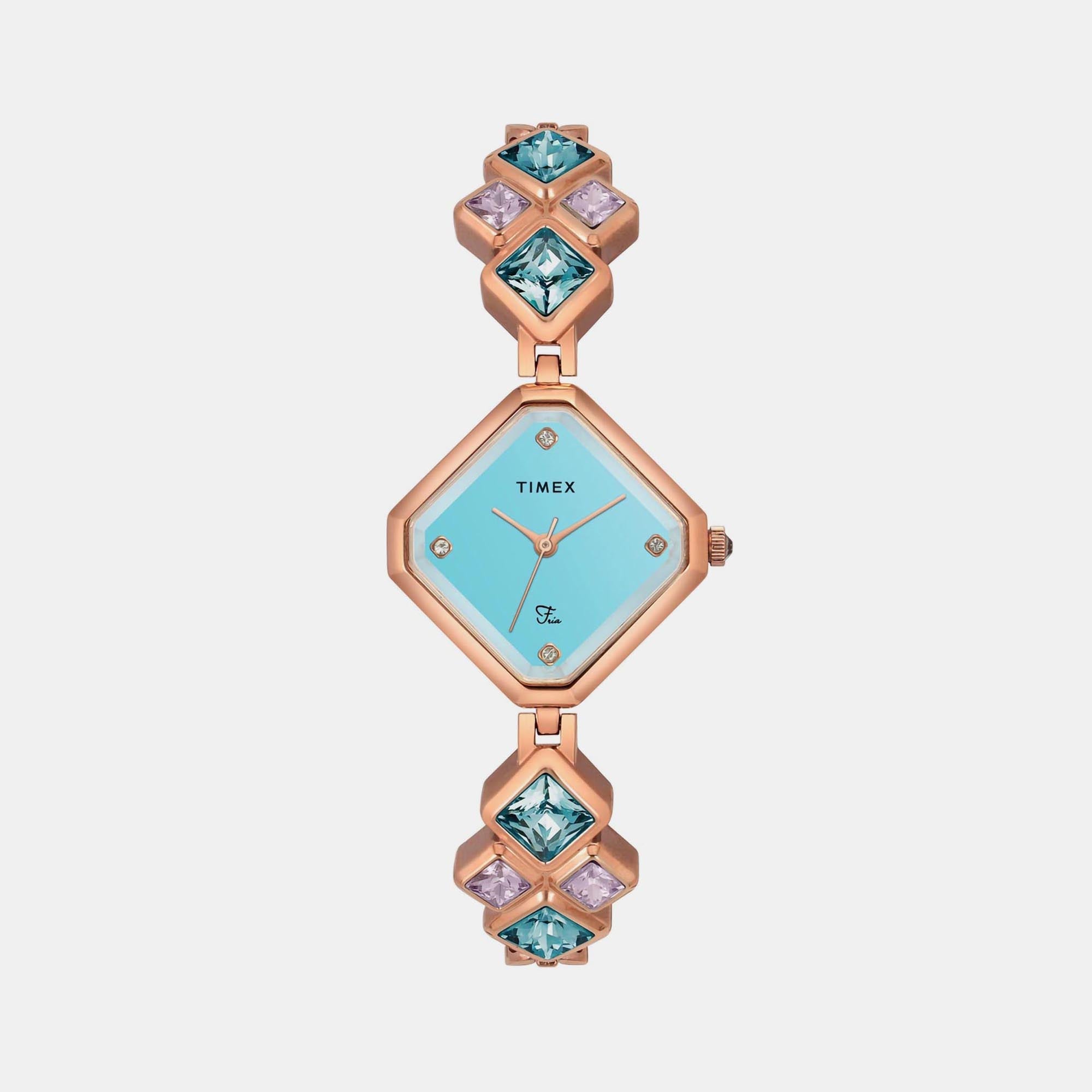 Timex Fria Women Quartz Blue Dial Analog Brass Watch TWEL17202