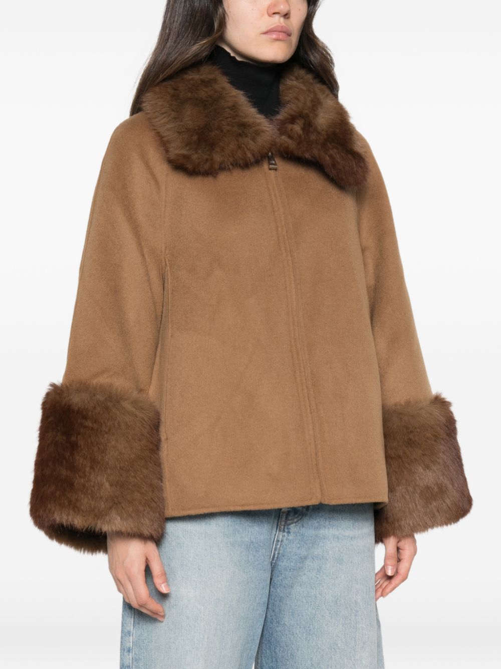 Apparis Faux-Fur Coat – 100% Wool - view 3
