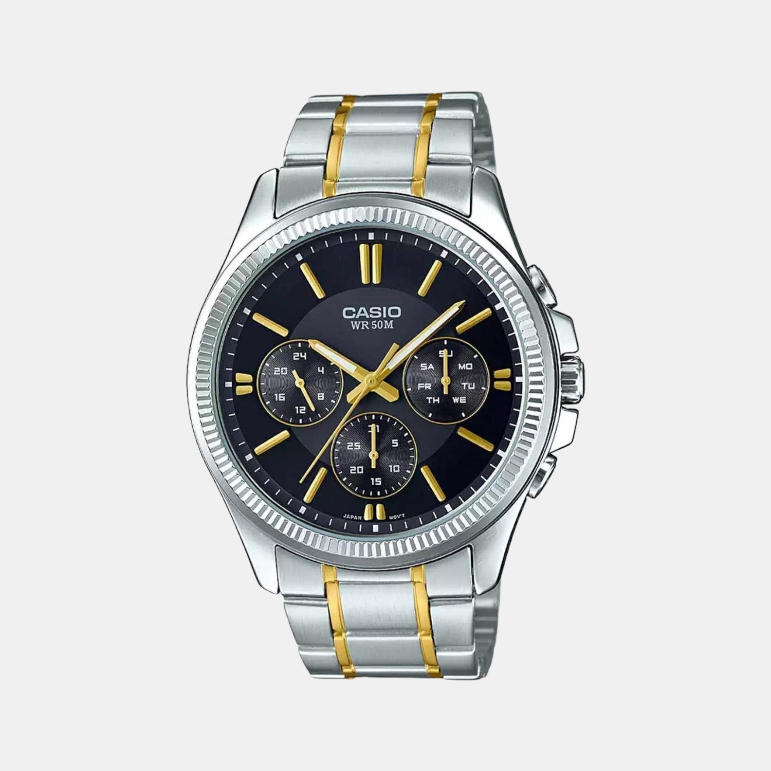Casio Enticer Men Quartz Silver Dial Chronograph Stainless Steel Watch A1656