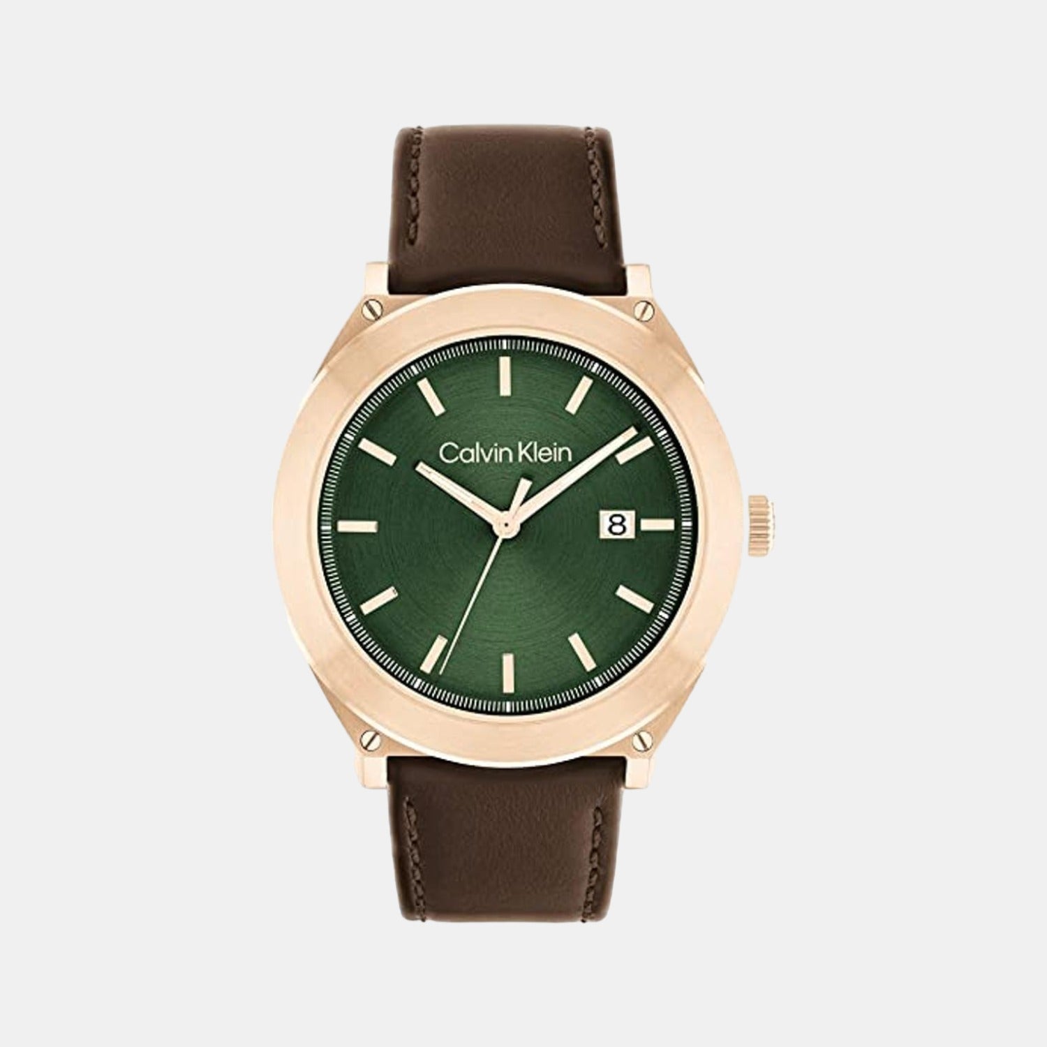Calvin Klein Casual Essentials Men Quartz Green Dial Analog Leather Watch 25200202