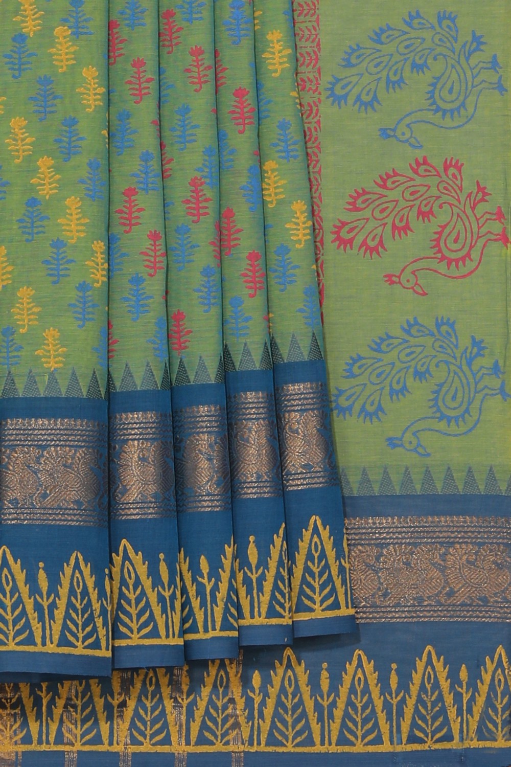 Kalanjali Ethnics Hand block printed cotton saree - view 2