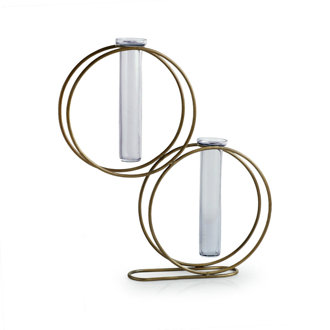 EXCLUSIVELANE 'Modern Glass Garden' Test Tube Table Planter/Vases (13 Inch, Golden) - view 2