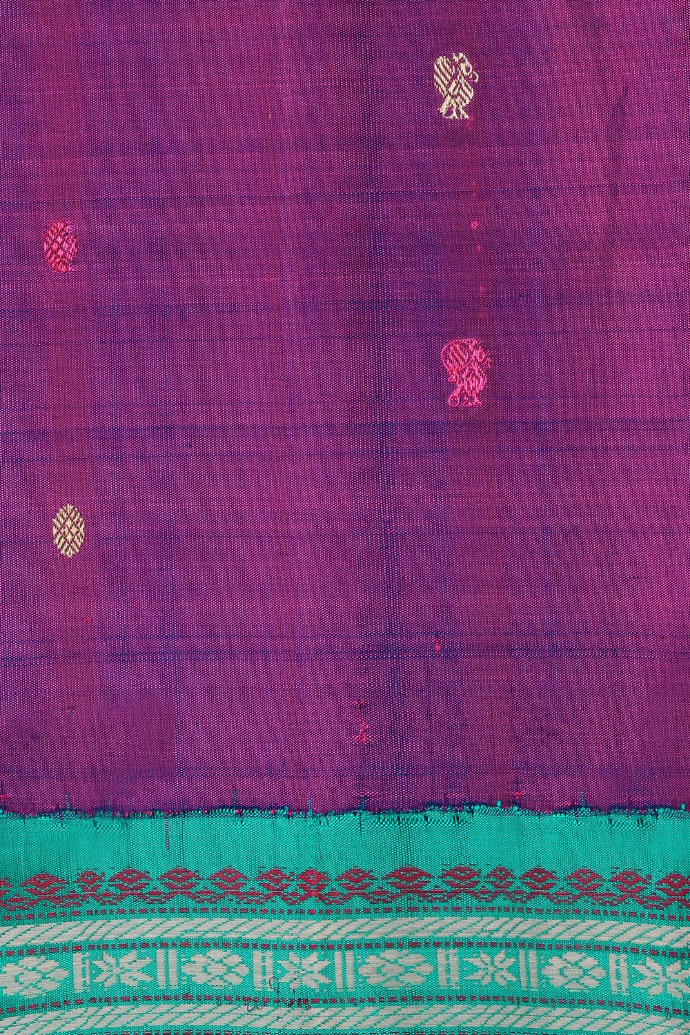 Kalanjali Gadwal Silk Violet Saree – Women's - view 2