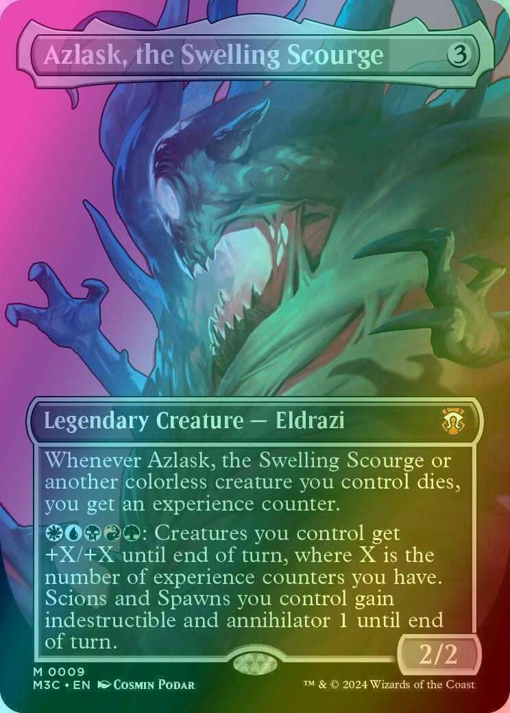 Azlask the swelling – Magic Azlask, the Swelling Scourge [9] [Borderless] [Profile] [Modern Horizons 3: Commander] [Foil]