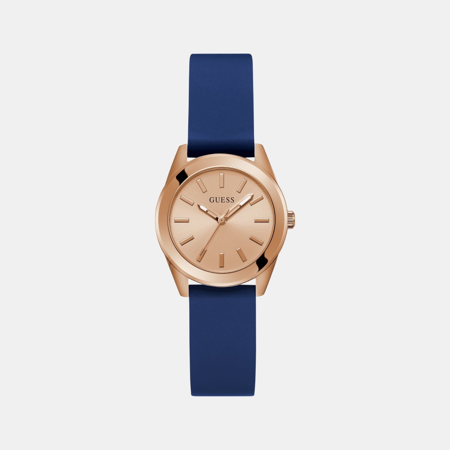 Guess Dress Women Quartz Rose Gold Dial Analog Silicone Watch GW0855L1