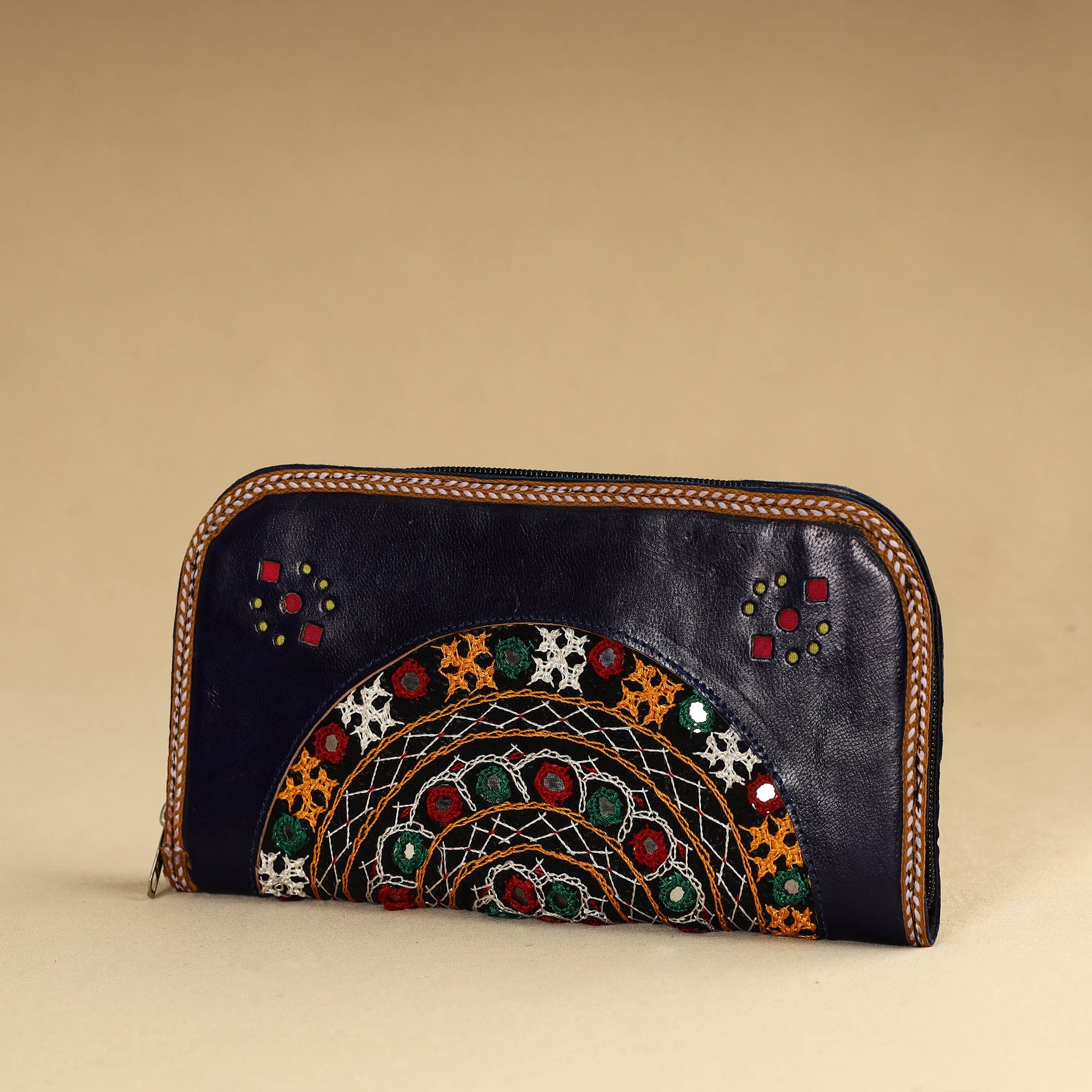 ANCHAL BIJLANI PATHUBHAI Black - Kutch Embroidery Cotton Handmade Leather Wallet 32 - view 2
