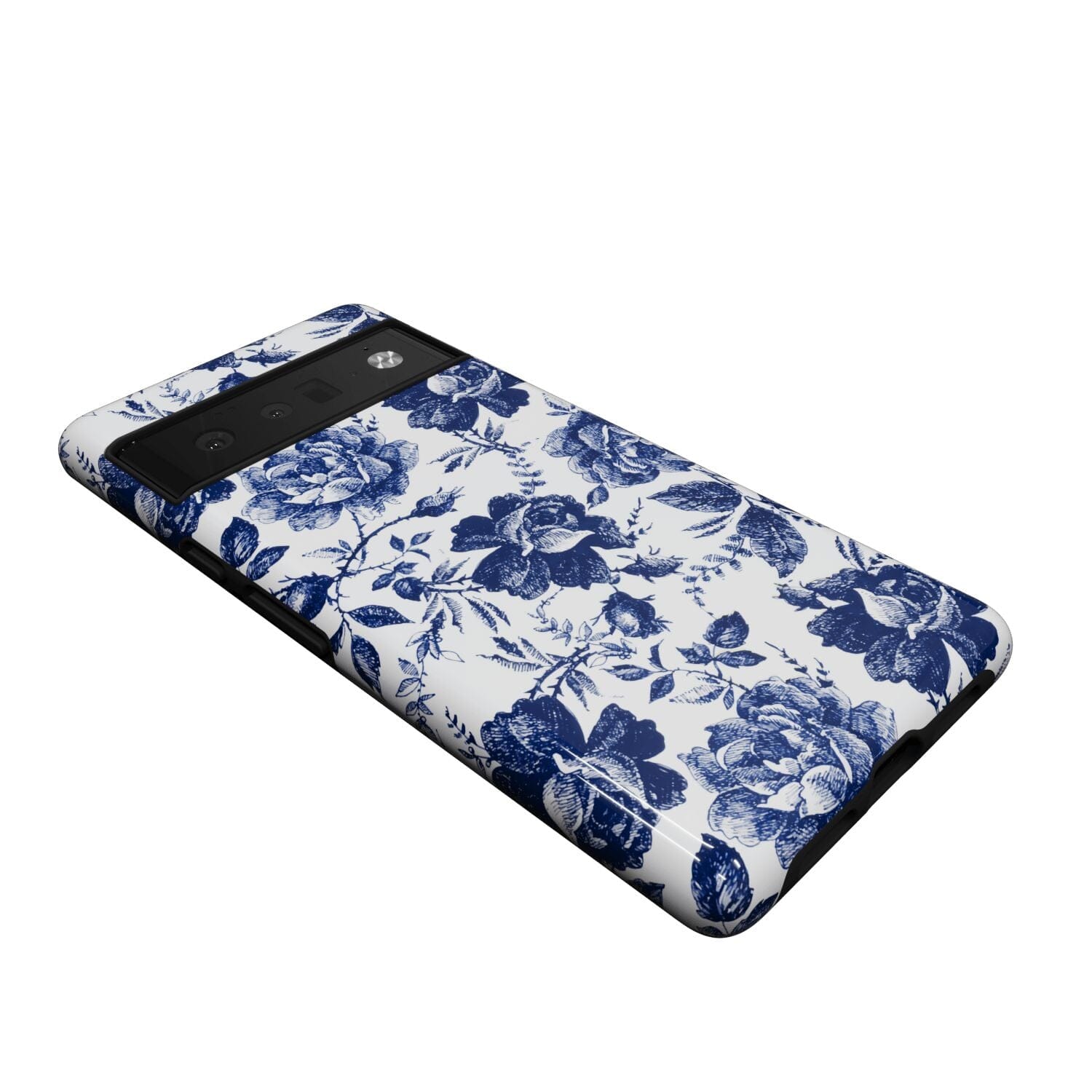 Casetry Rose to Fame | Blue & White Rose Floral Google Pixel Case - view 5