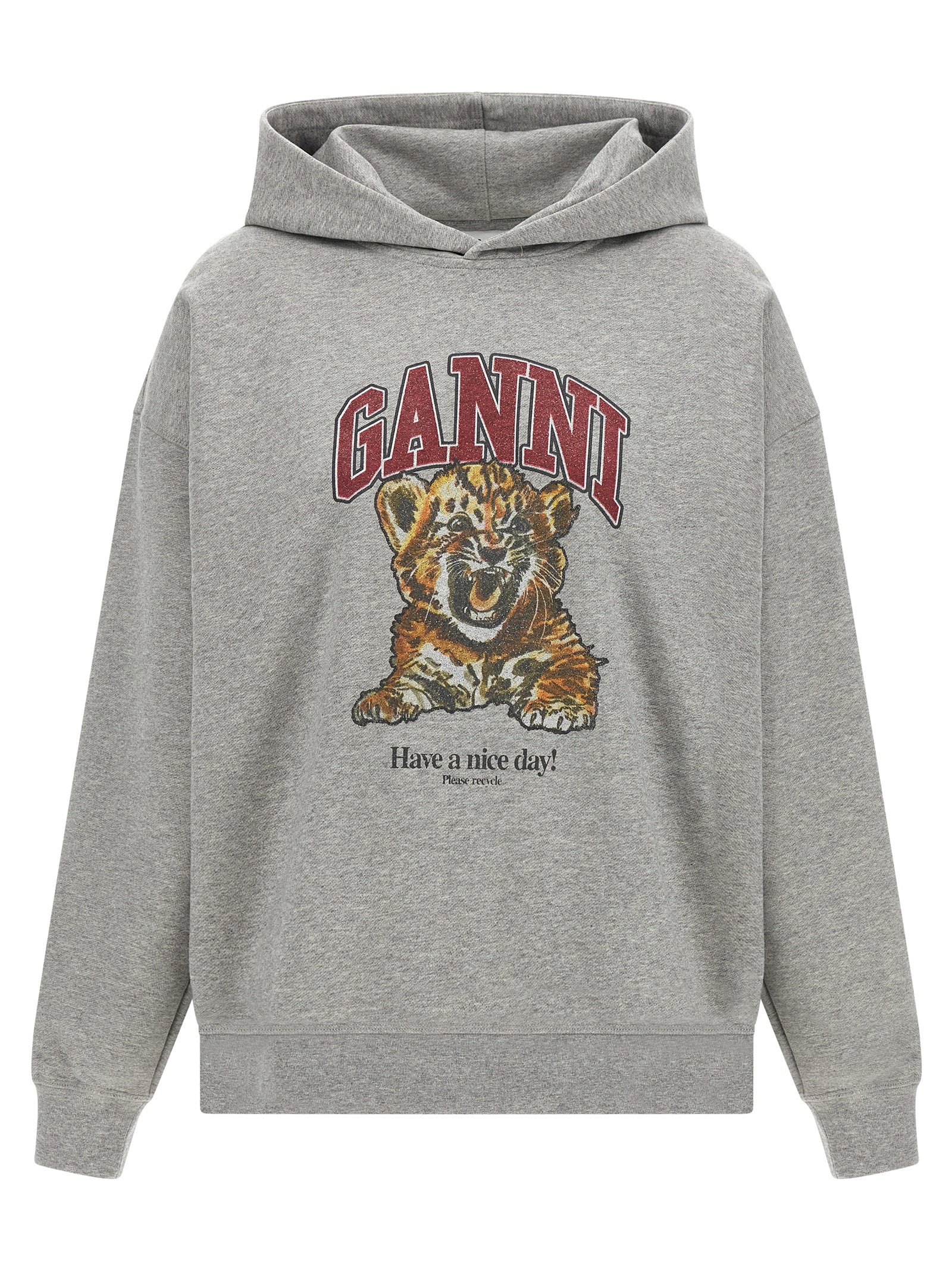 Ganni Grey Tiger Hoodie – 100% organic cotton