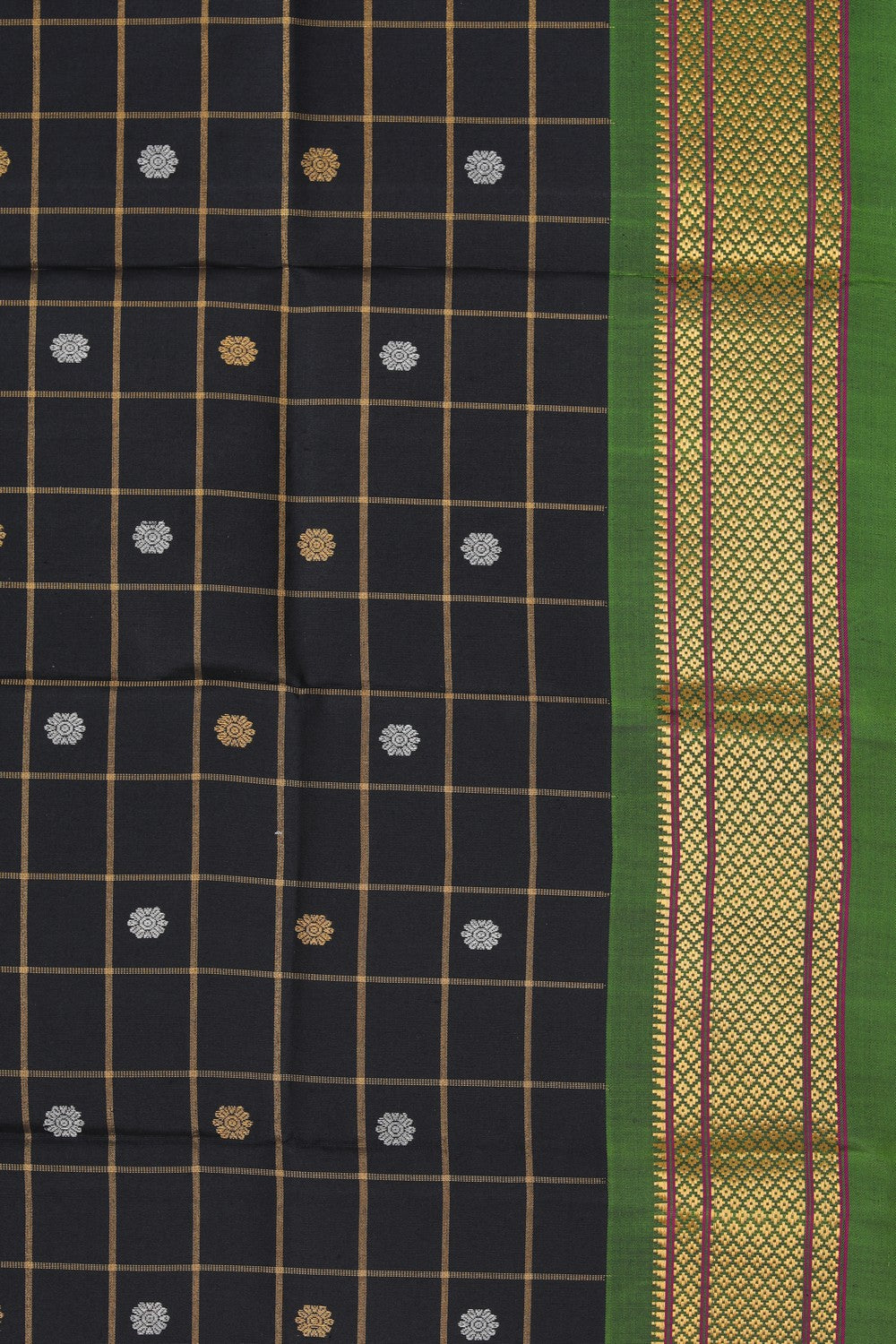 Kalanjali Gadwal Silk Black Dupatta - view 2