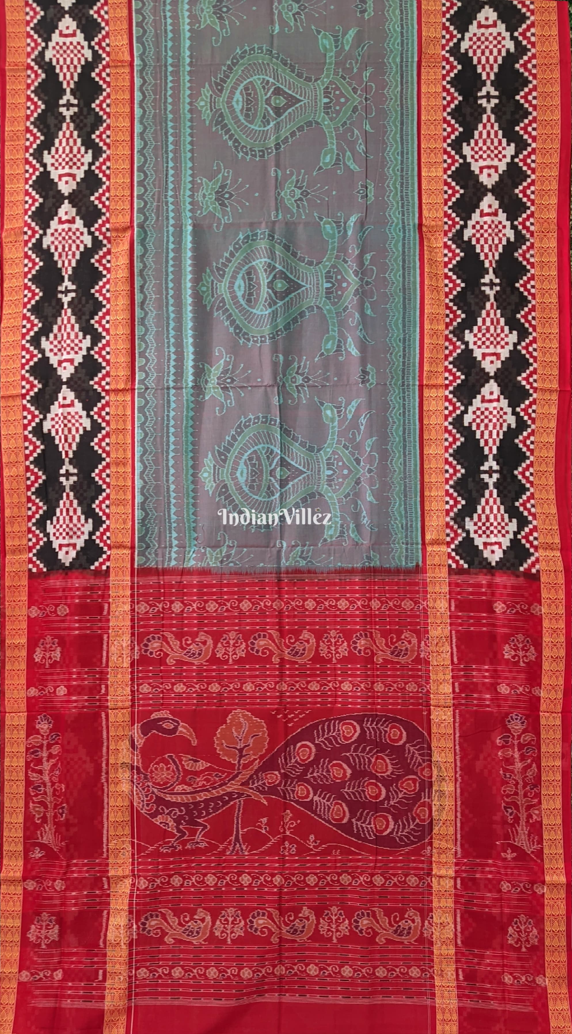 IndianVillèz Multi Color Exclusive Pure Sambalpuri Ikat Cotton Saree