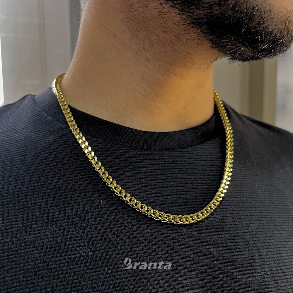 Branta Gold Wheat Link Chain Necklace For Men (21 Inch) - view 2