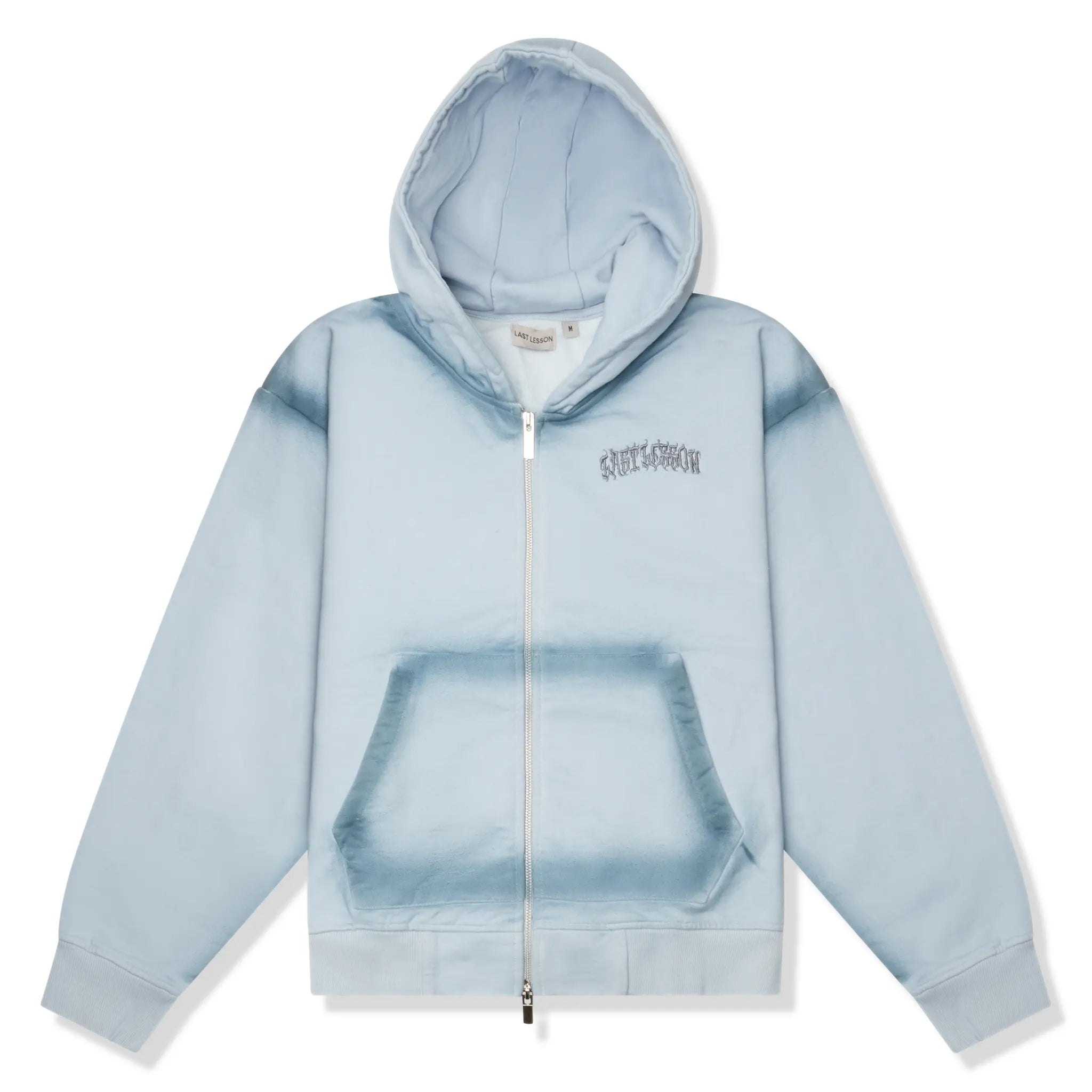 Last Lesson Sprayed Blue Hoodie