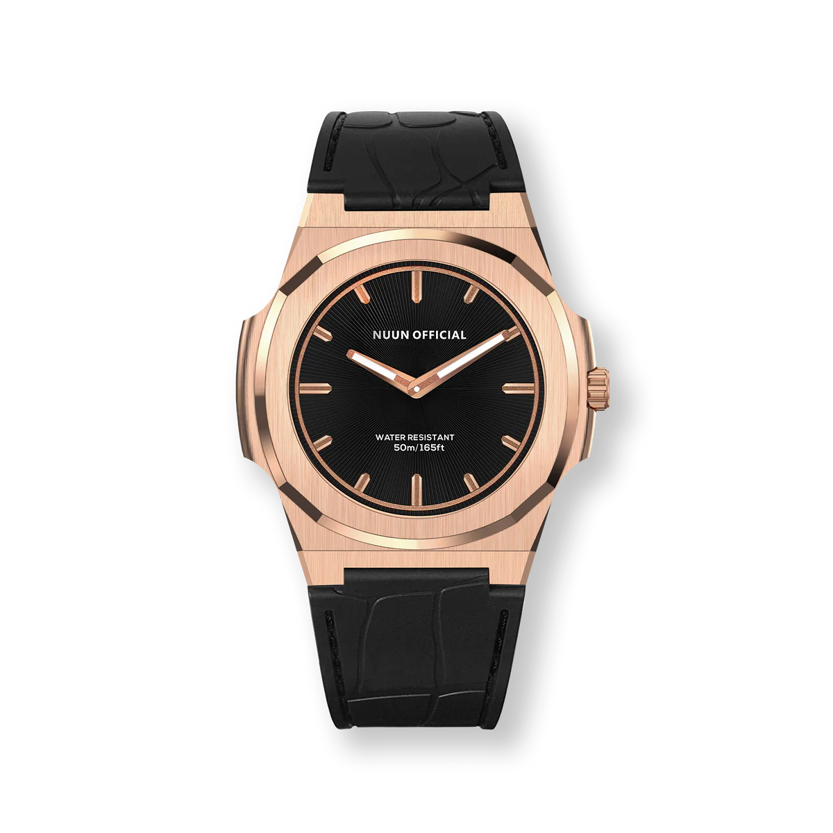 Nuun Official MS Rosegold Men Analogue Watch Black Dial With Gold Marker - MS Rosegold 38mm - view 2