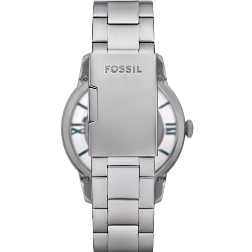 Fossil Townsman Men's Skeleton Blue Dial & Silver Chain Watch - view 2