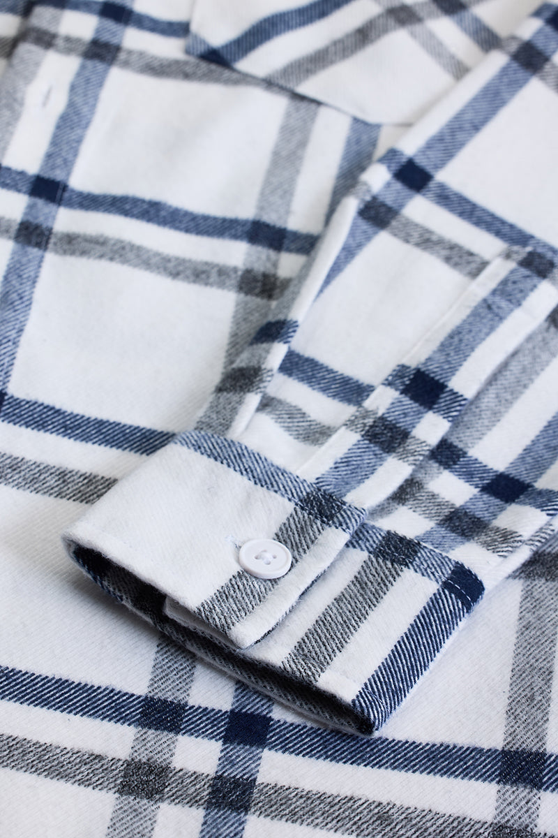 SNITCH White Checks Relaxed Fit Overshirt - view 9