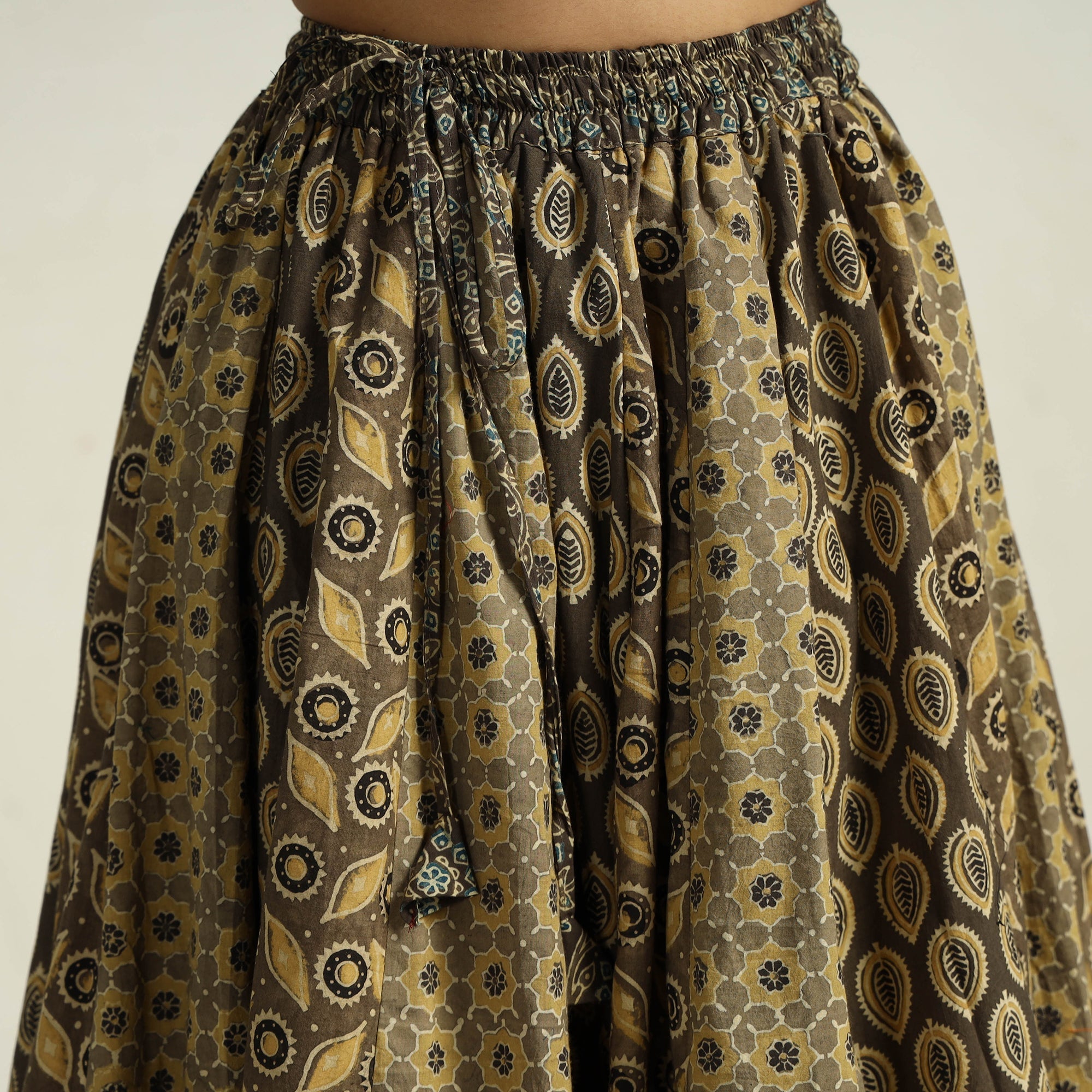 NOORI BAZAR Brown - Kutch Block Printed 24 Kali Cotton Long Skirt 12 - view 5