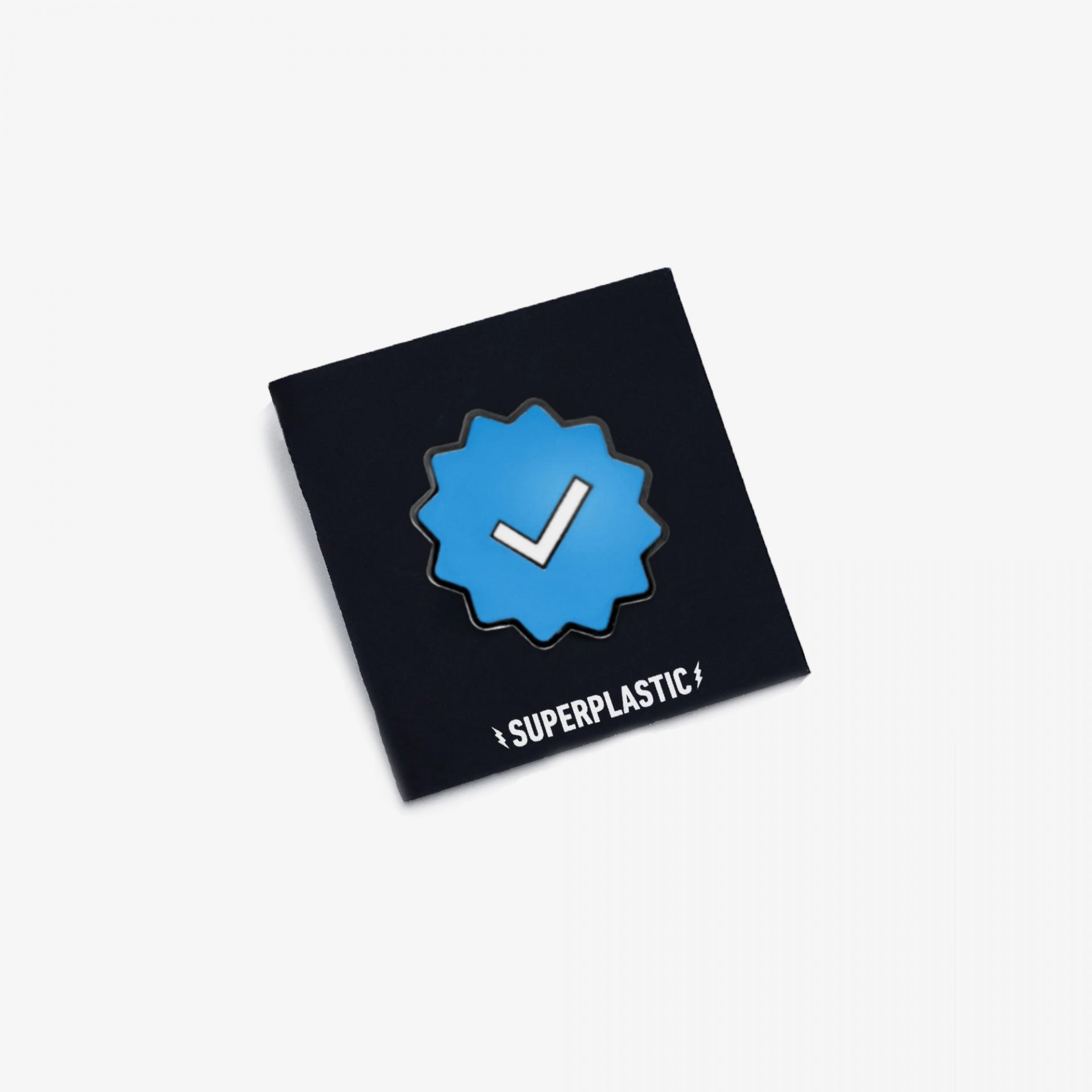 Blue toys – Superplastic | Blue Check Mark Enamel Pin