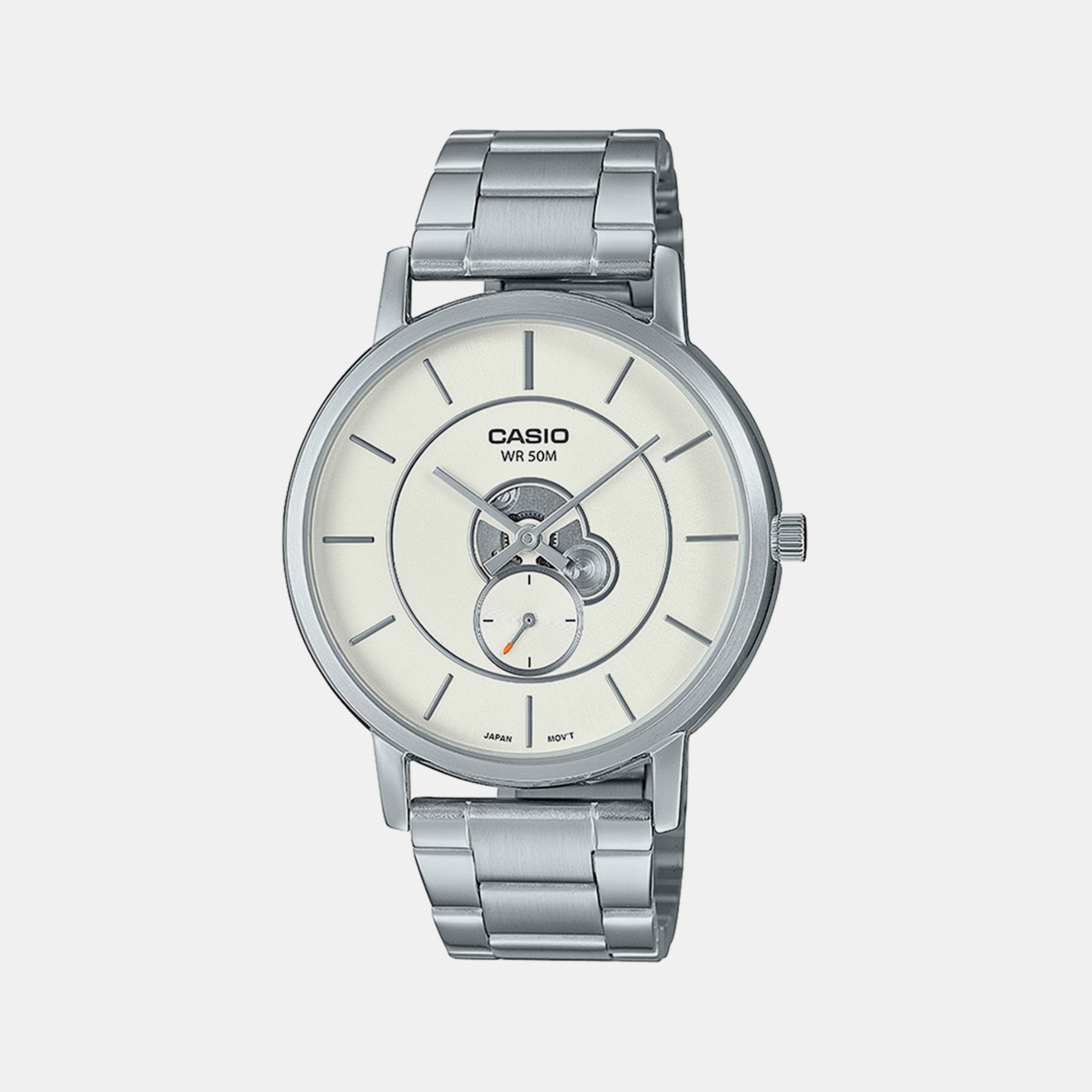 Casio Enticer Men Quartz Silver Dial Analog Stainless Steel Watch A2129