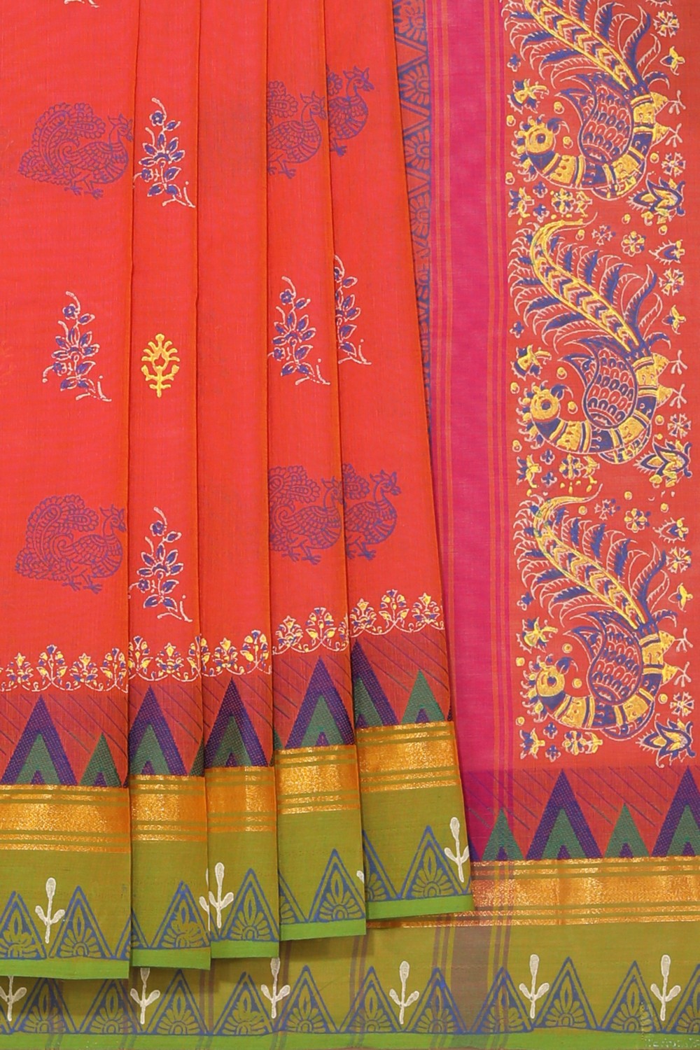 Kalanjali Ethnics Hand block printed cotton saree - view 2