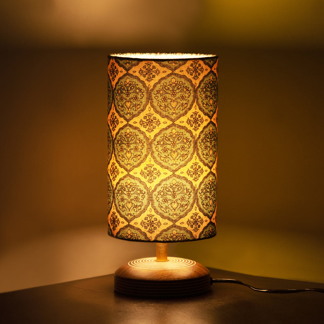 EXCLUSIVELANE 'Paisley-Carved' Table Lamp In Mango Wood (14 Inch) - view 2