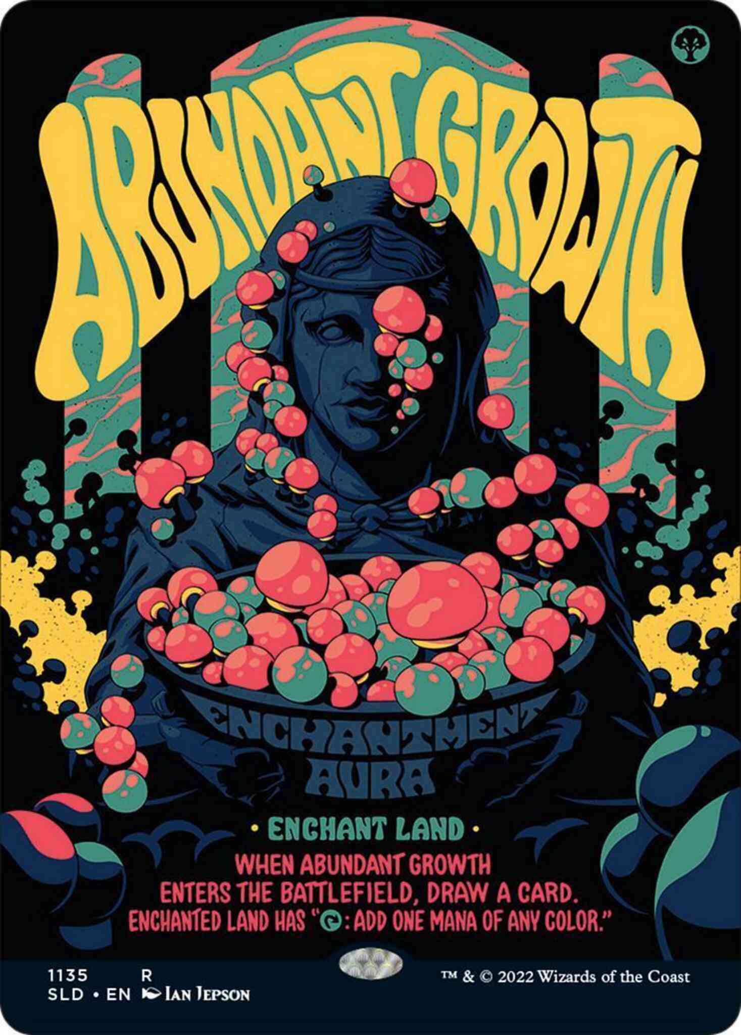 Abundant growth 1135 – Magic Abundant Growth [1135] [Borderless] [Welcome to the Fungal] [Secret Lair Drop] [Non-Foil]