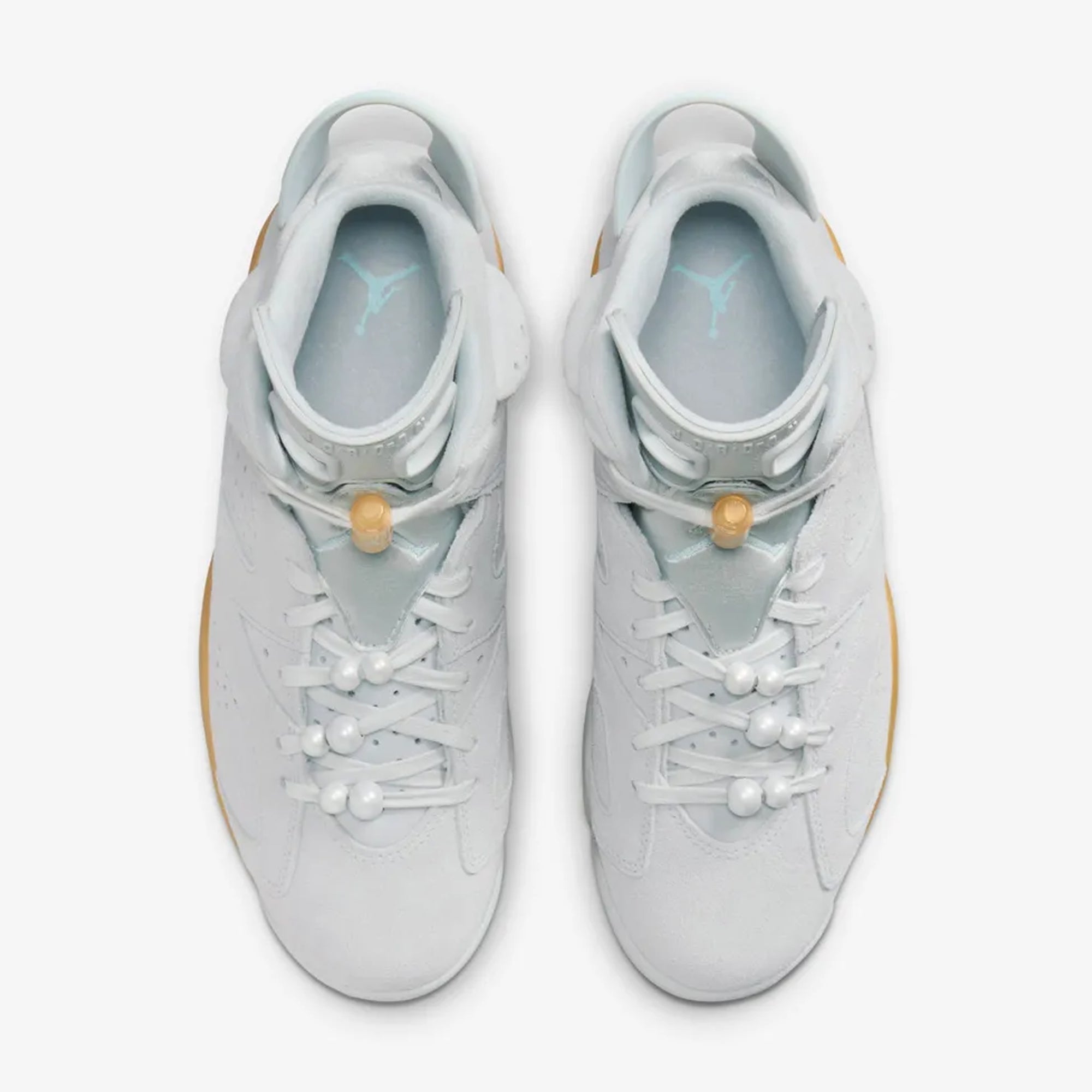 Jordan | Air Jordan 6 Retro "pearl" { Pure Platinum/glacier Blue-metallic Gold - view 2