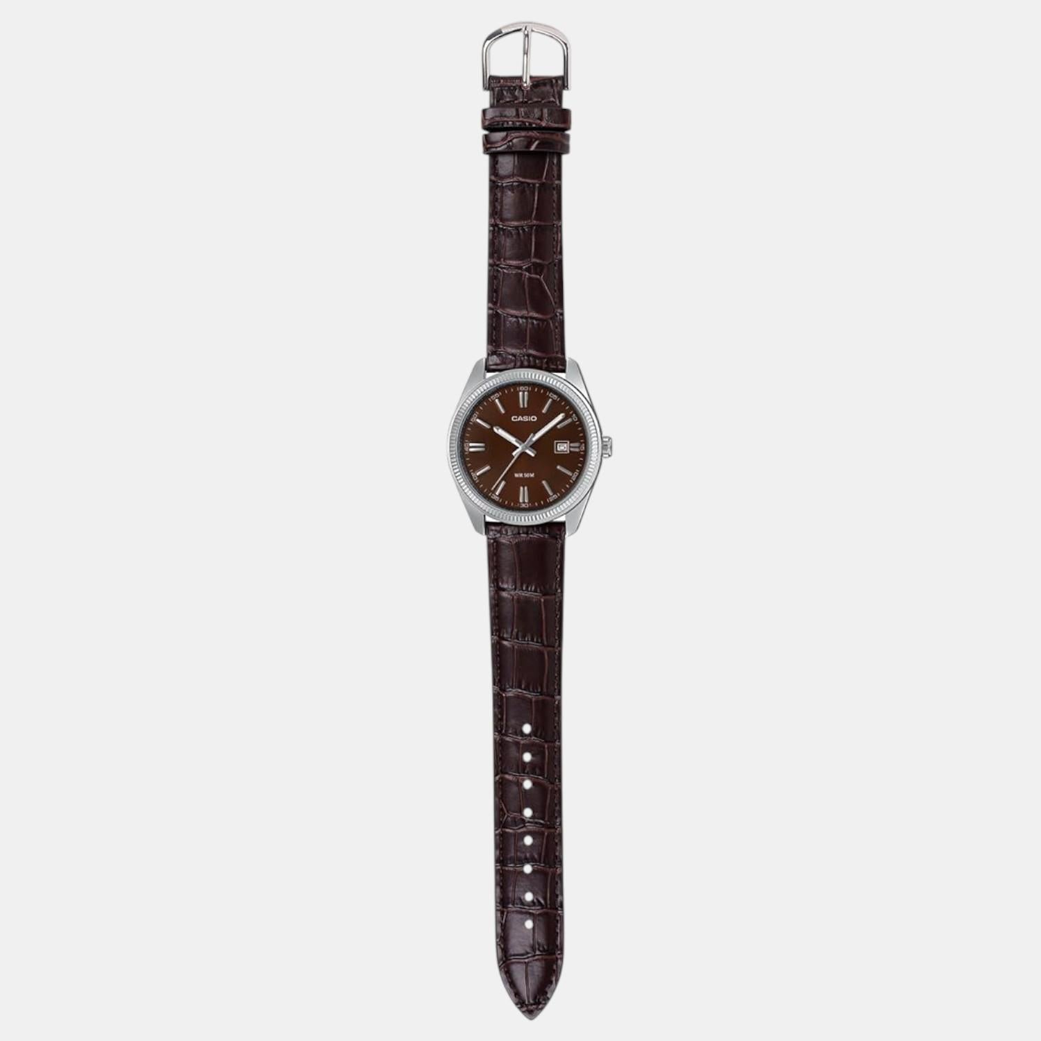 Casio Enticer Men Quartz Brown Dial Analog Leather Watch A2397 - view 5
