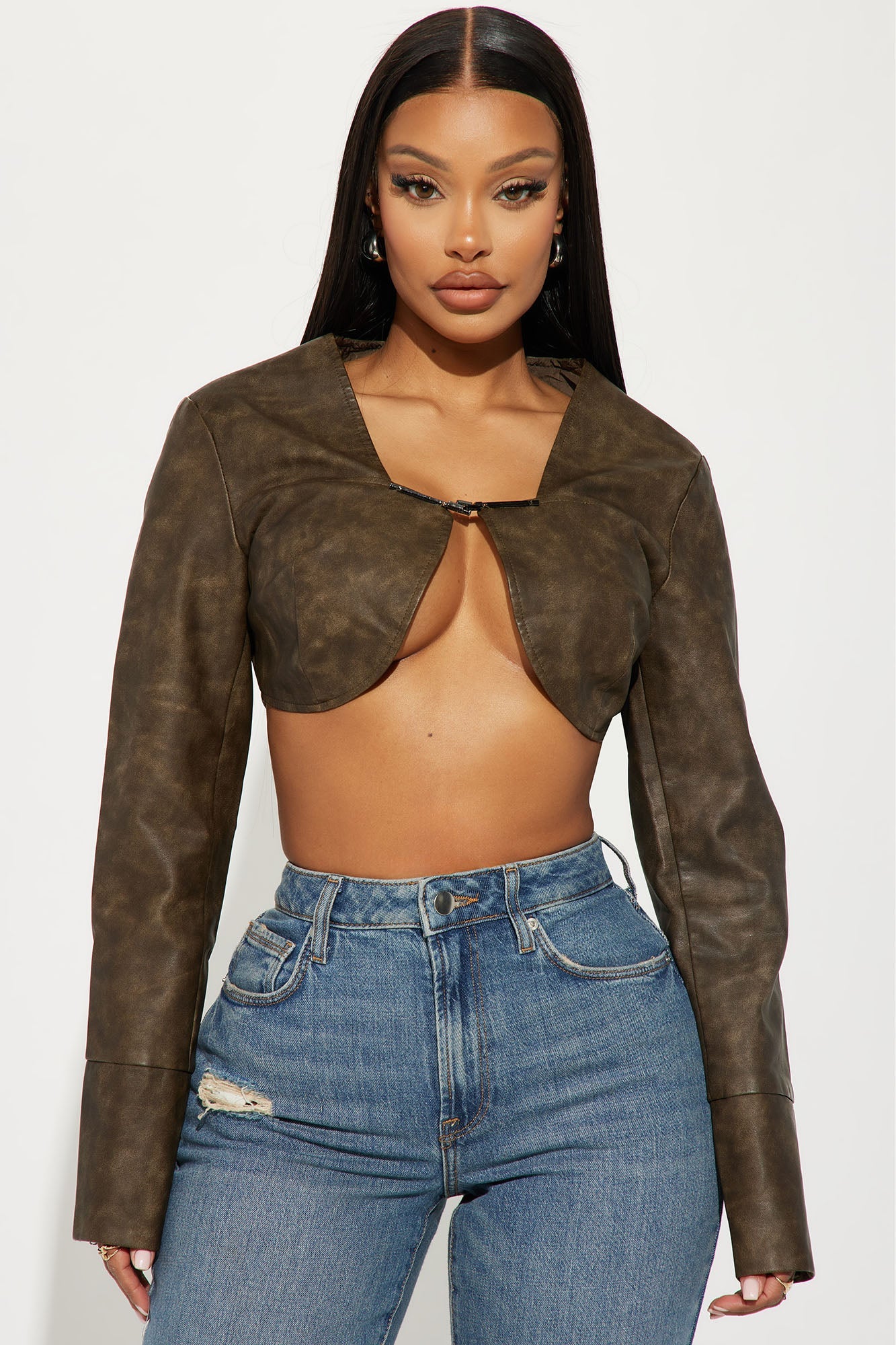 BlackTree Faux Leather Top