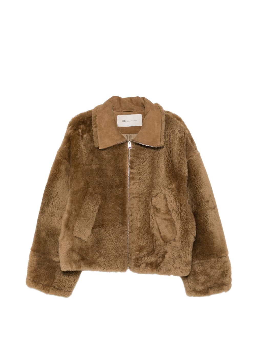 AMI PARIS Coats BEIGE – 100% Sheep Leather