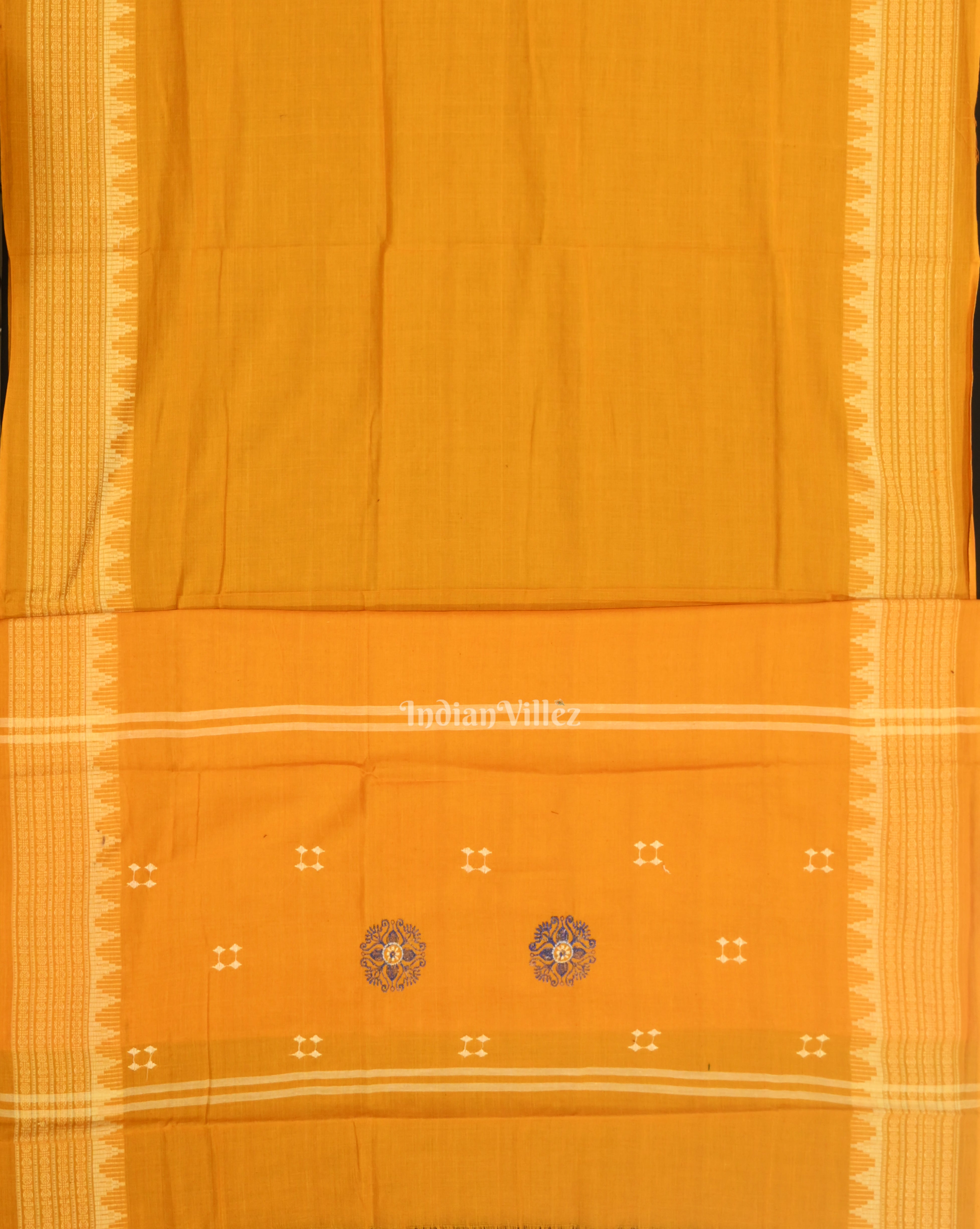IndianVillèz Blue yellow Sambalpuri Bomkai Cotton Dress set with Dupatta - view 4
