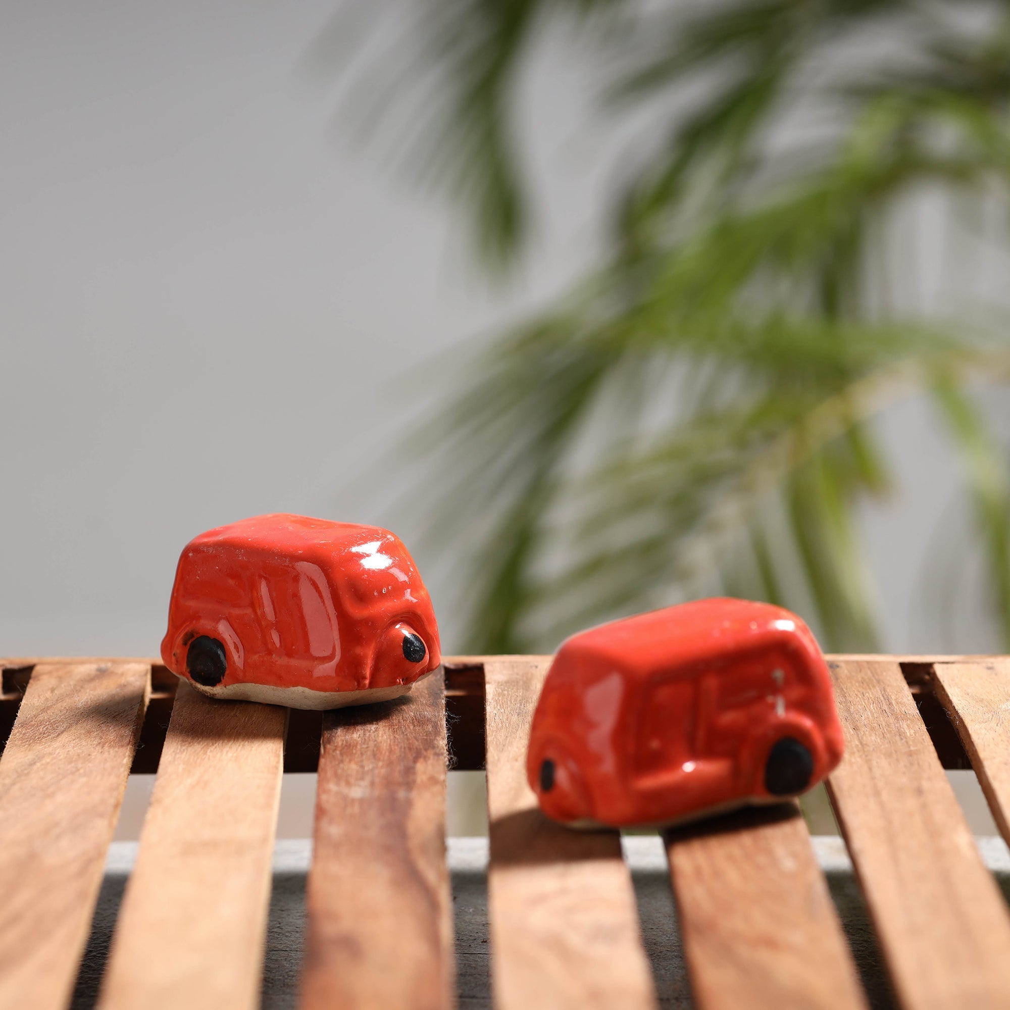 ITOKRI CRAFTS INITIATIVE Auto Rickshaw - Handcrafted Ceramic Toys (Set of 2) - view 2