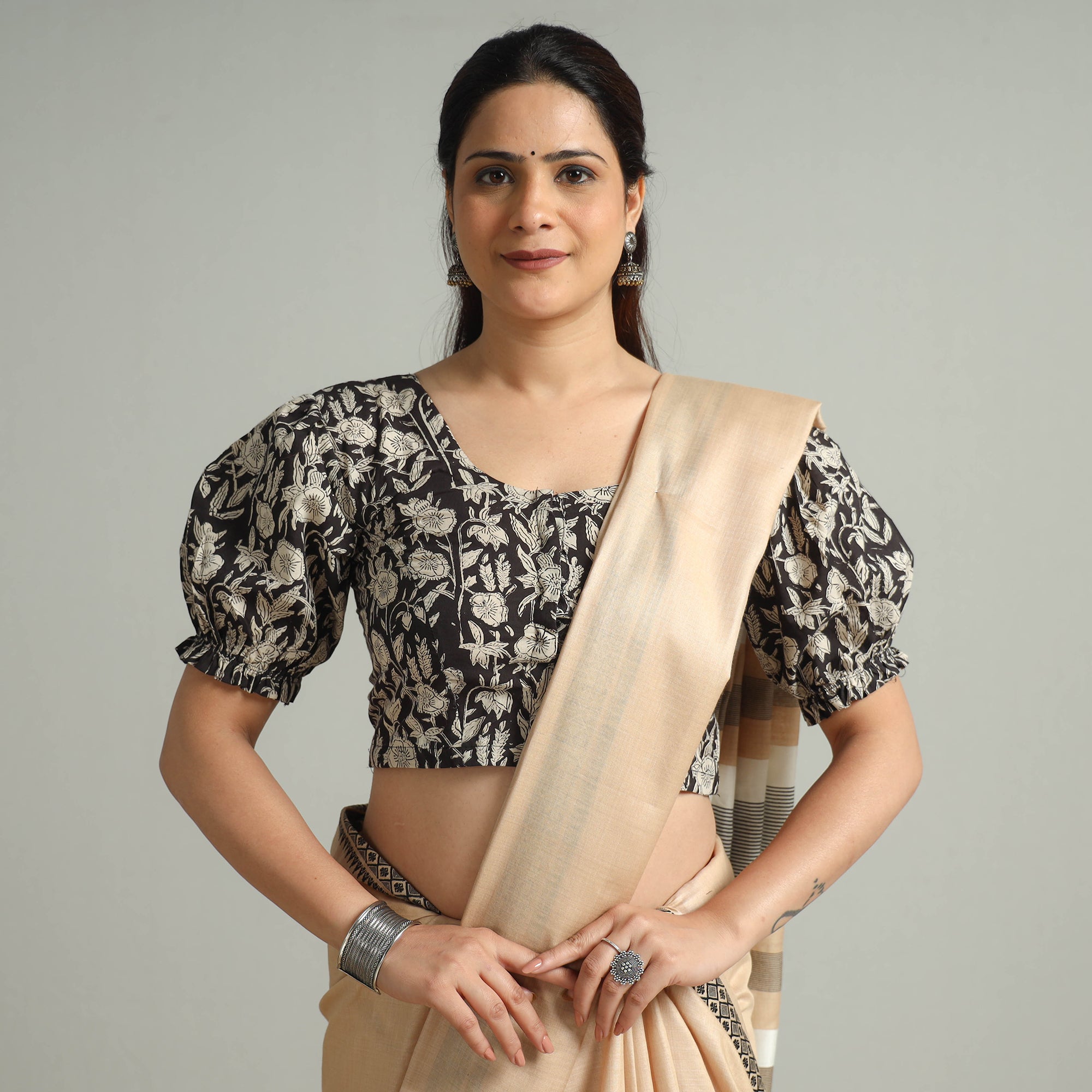 ITOKRI CASUALS Black - Bagru Block Printed Cotton Stitched Blouse 03