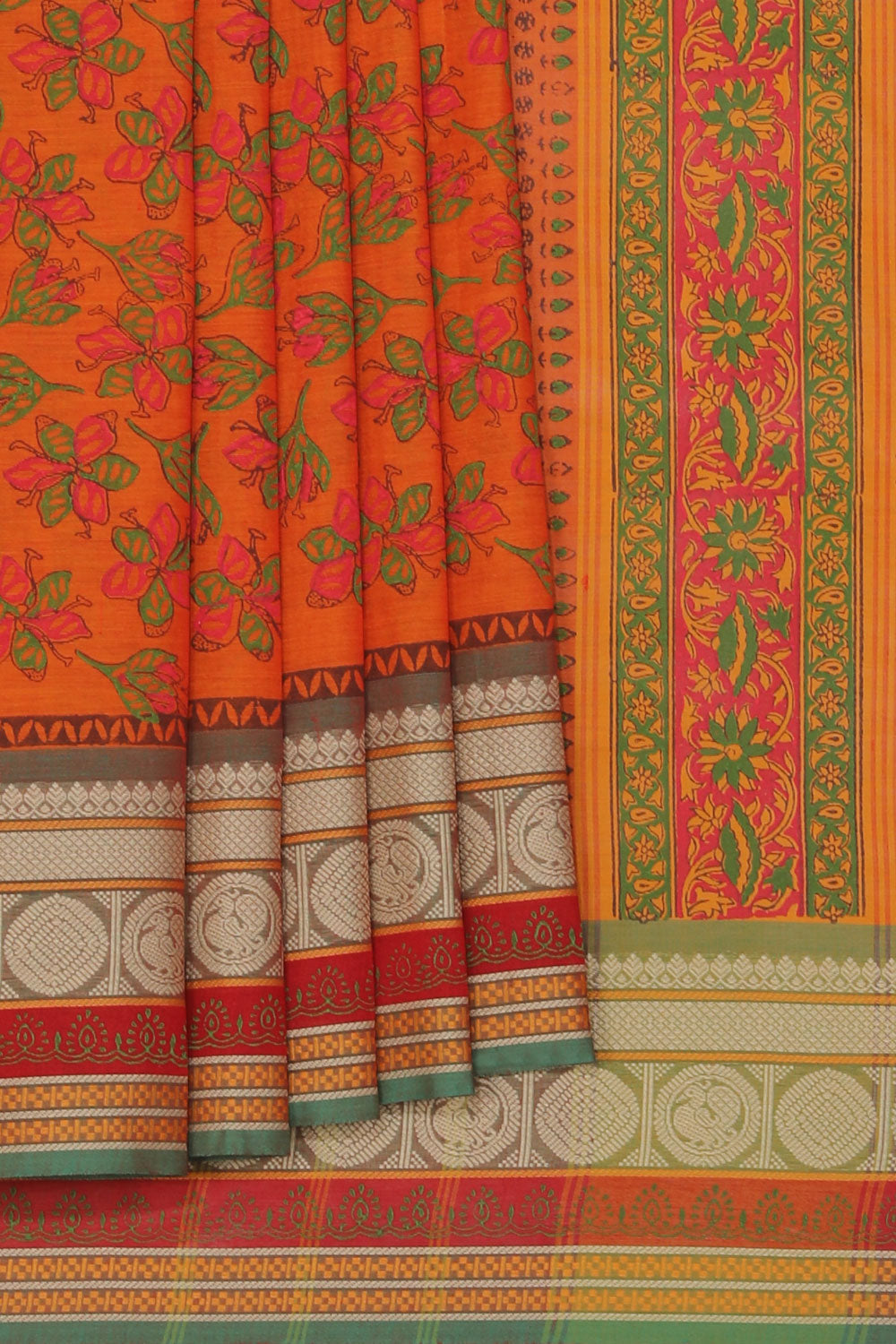 Kalanjali Ethnics Hand block printed cotton saree - view 2