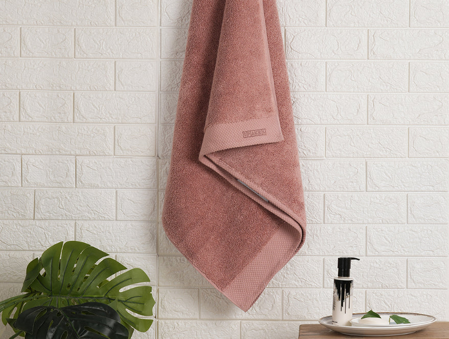 Spaces India Rose Tan - Blush 100% Egyptian Cotton Bath Towel - Luxury Egyption Cotton By Spaces