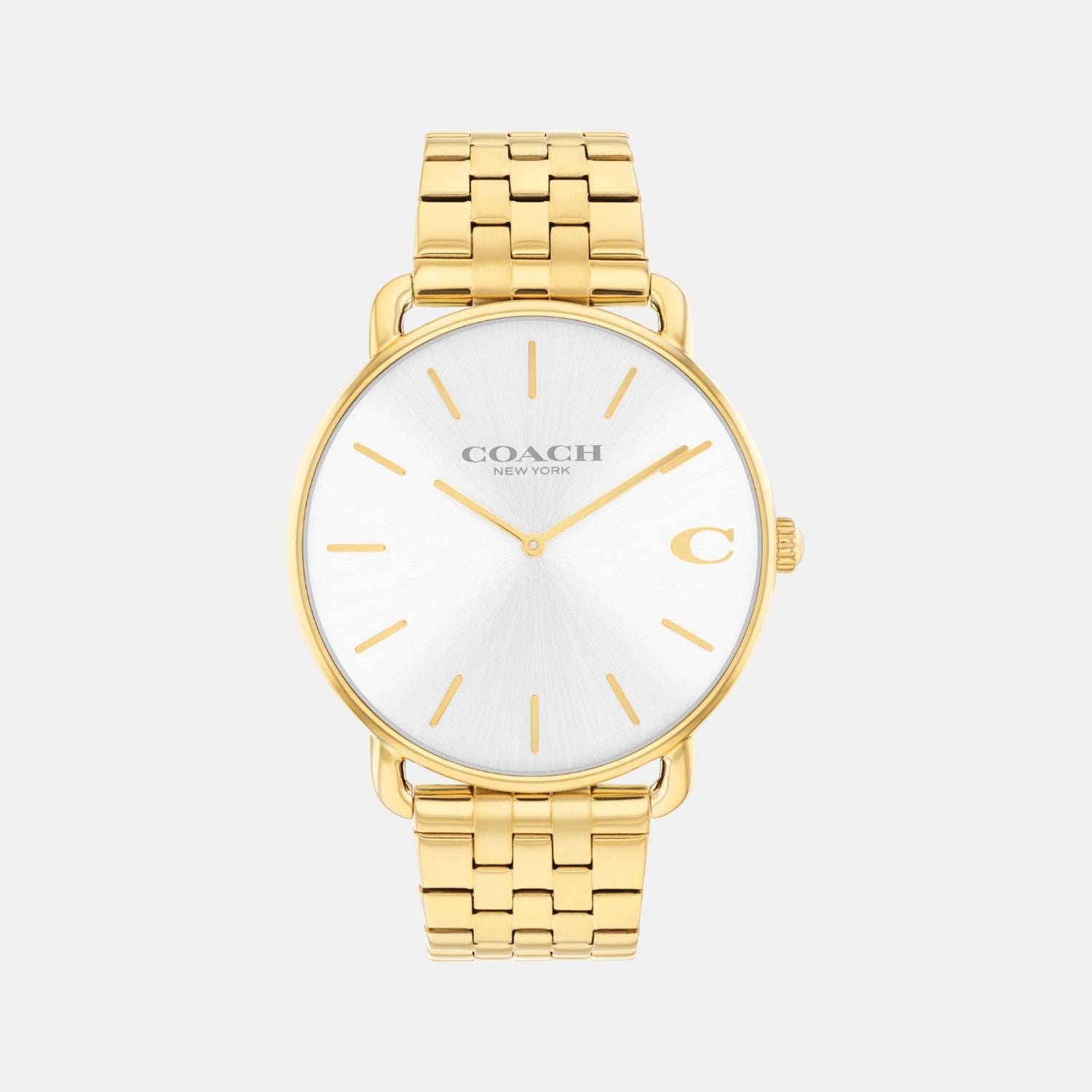 Coach Elliot Men Quartz Silver White Dial Analog Stainless Steel Watch 14602747