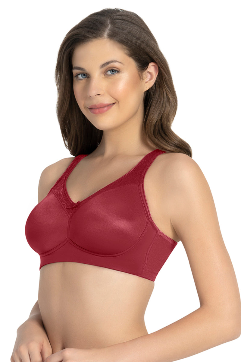 Amante Elegant Support Non-padded & Non-wired Bra - Henna - view 3