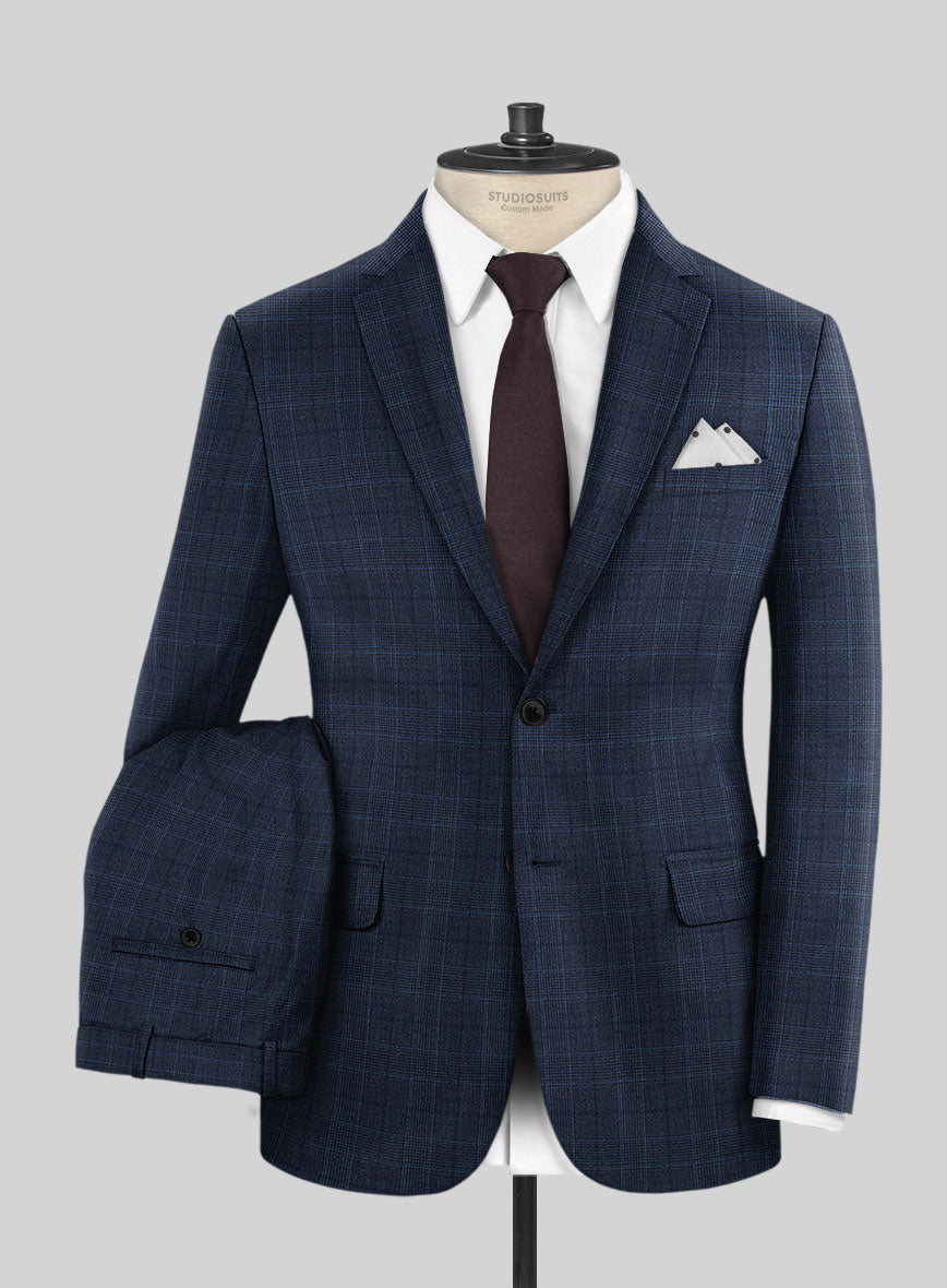 StudioSuits Napolean Porter Prince Of Wales Blue Wool Suit - view 2