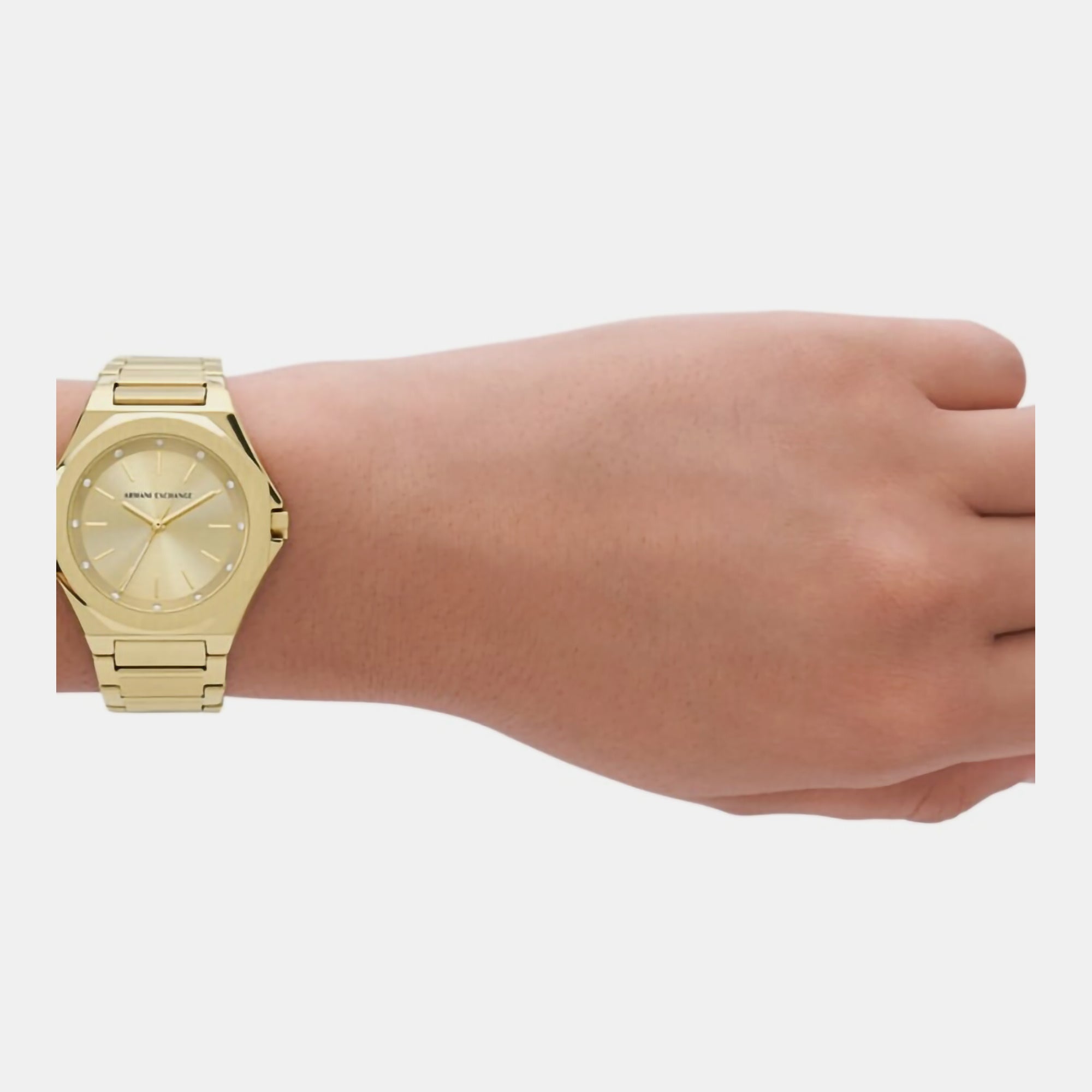 Armani Exchange Andrea Women Quartz Gold Dial Analog Stainless Steel Watch AX4608 - view 3