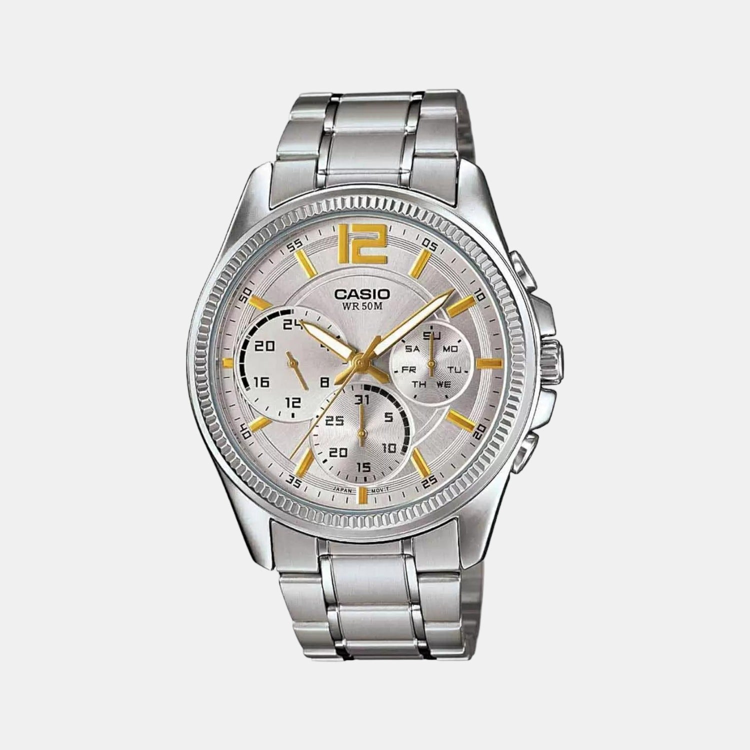 Casio Enticer Men Quartz Blue Dial Chronograph Stainless Steel Watch A1661