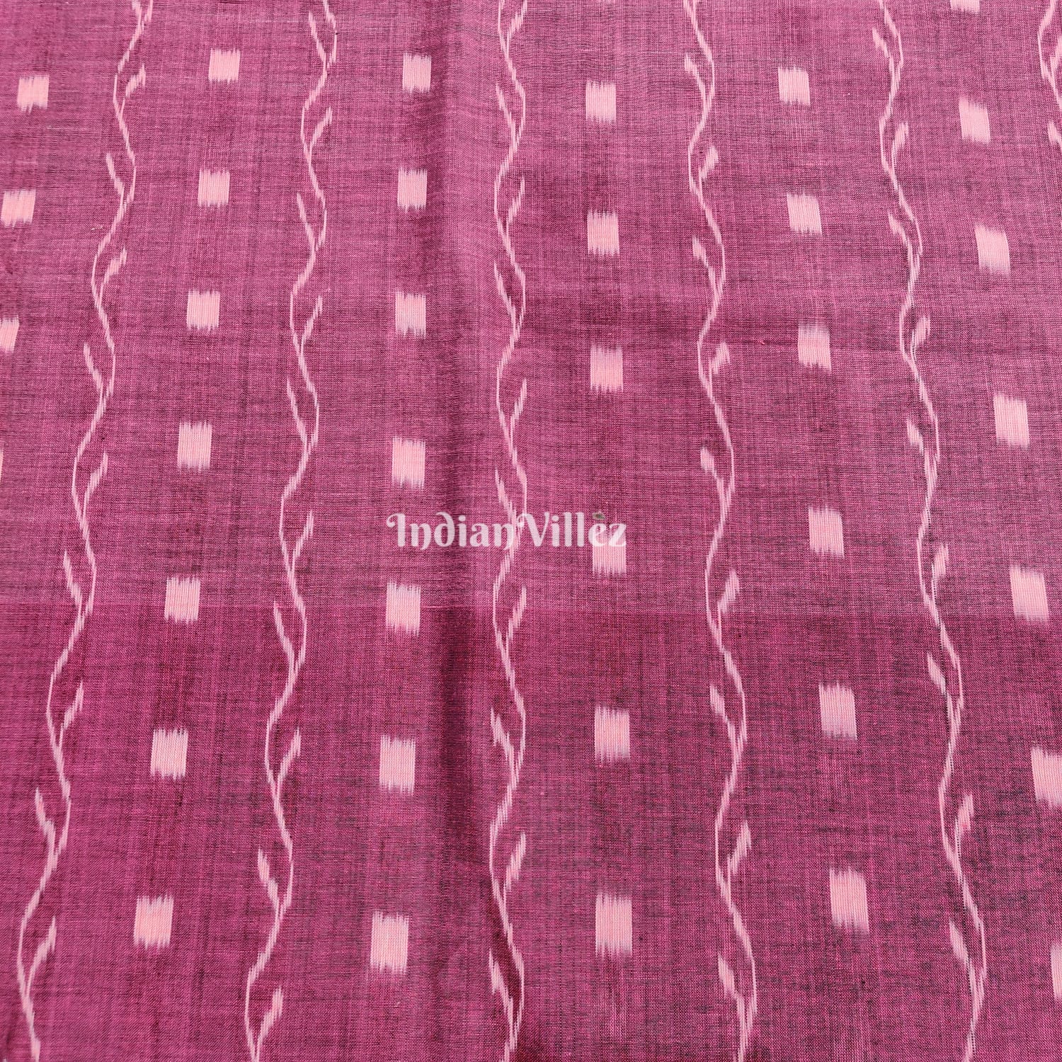 IndianVillèz Onion Pink Tipa Design Sambalpuri Odisha Ikat Cotton Fabric - view 2