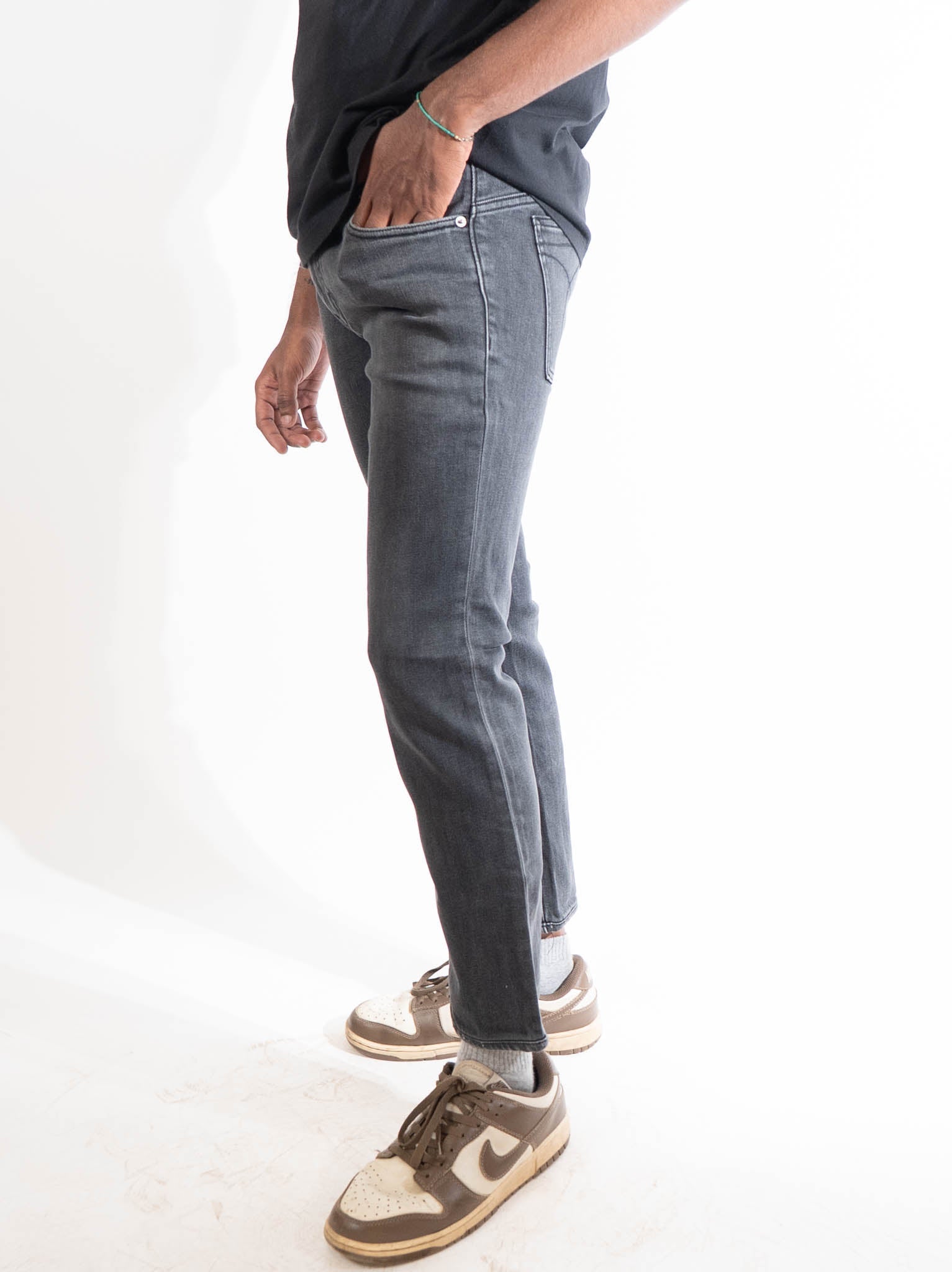 Calvin Klein Jeans Visual Washed Black Cotton Slim Fit Jeans - view 2