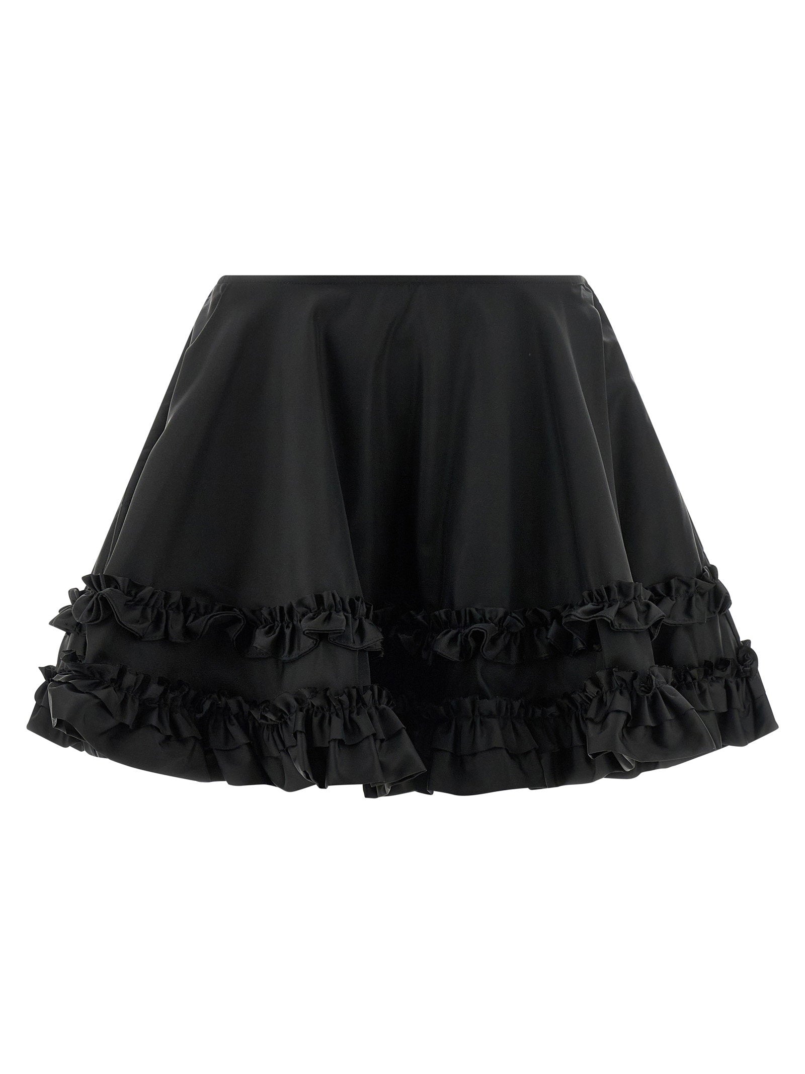 Ganni Duchesse Nylon Mini Frill Skirt