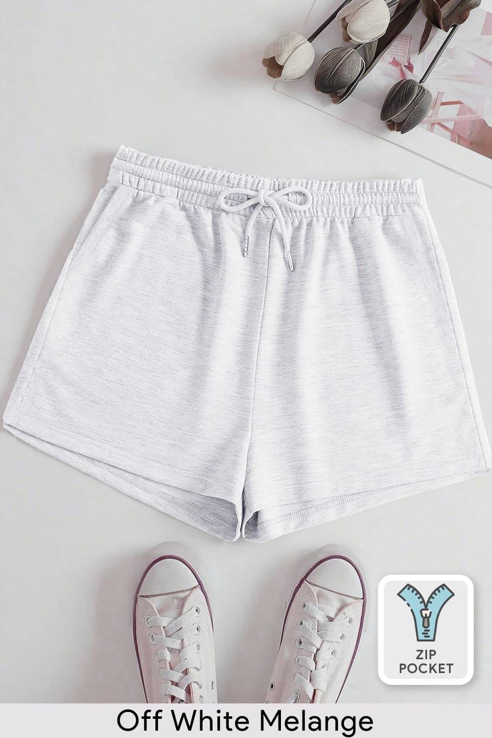 Nobero Zip-Pocket Shorts - Women – Off White Melange